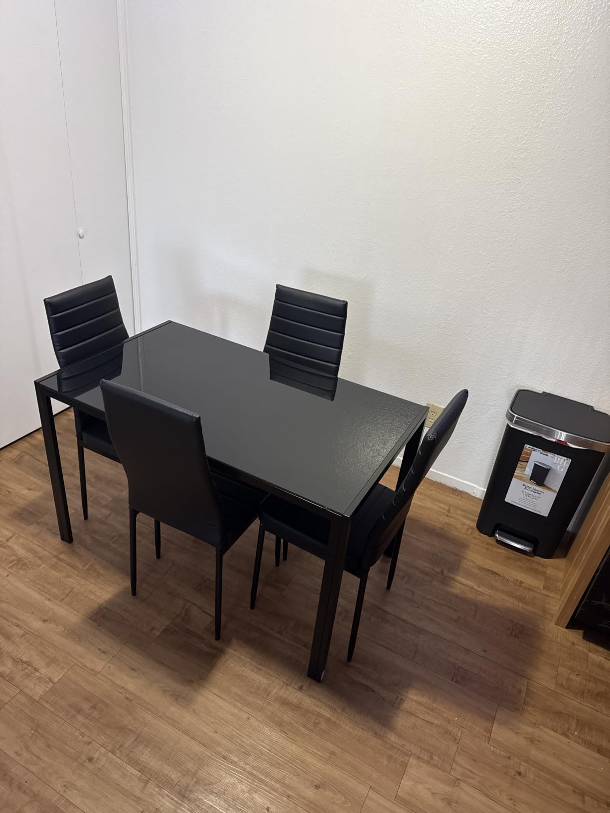 FDW | 5-Piece Dining Table Set | Black | Glass Kitchen Table customer photo 2