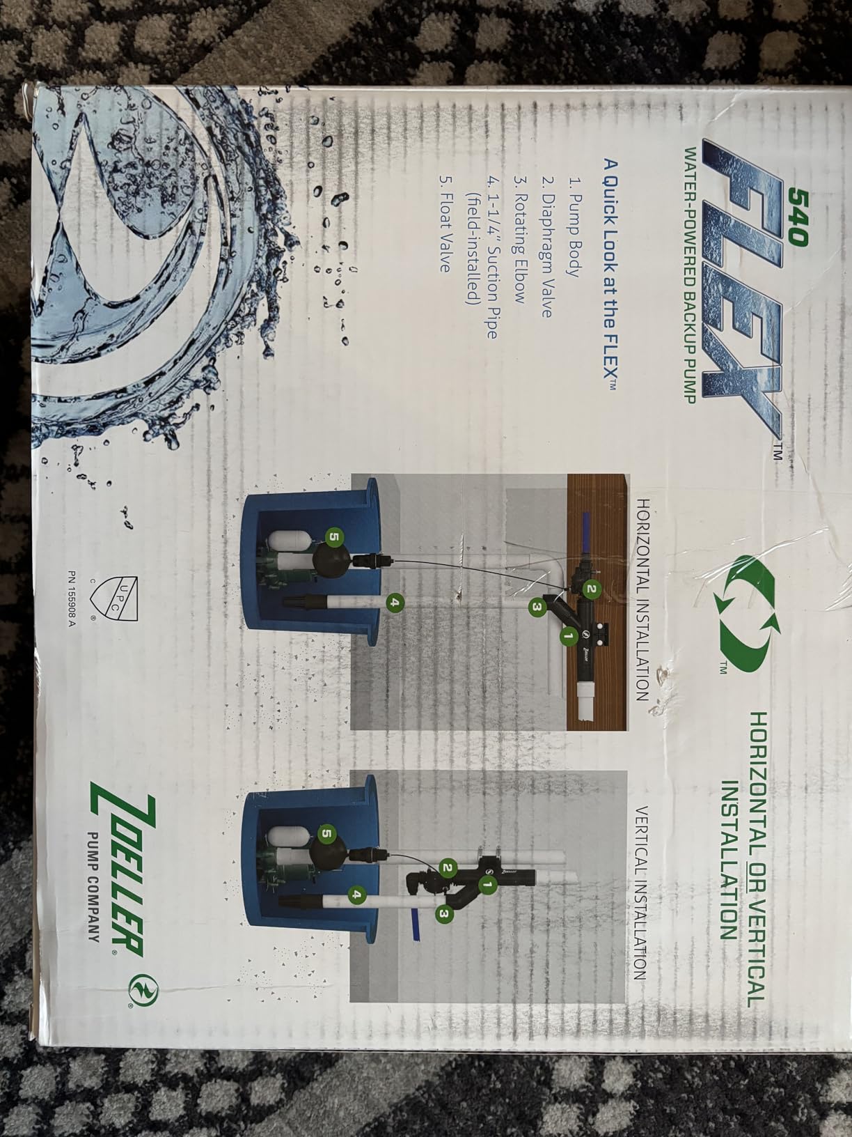 Zoeller 540 FLEX Water-Powered Backup Sump Pump System customer photo 2