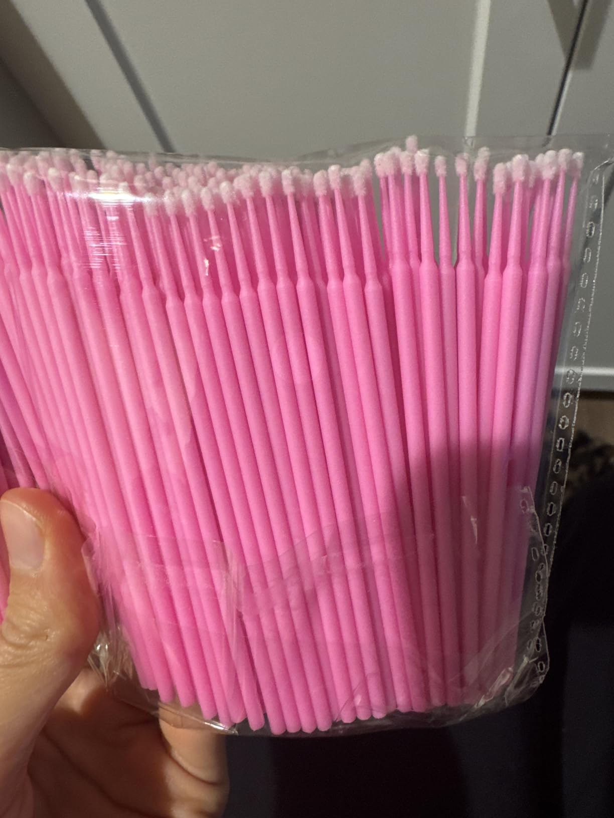 tifanso 400PCS 2mm Disposable Micro Cotton Swabs for Lash Extensions, Pink customer photo 2