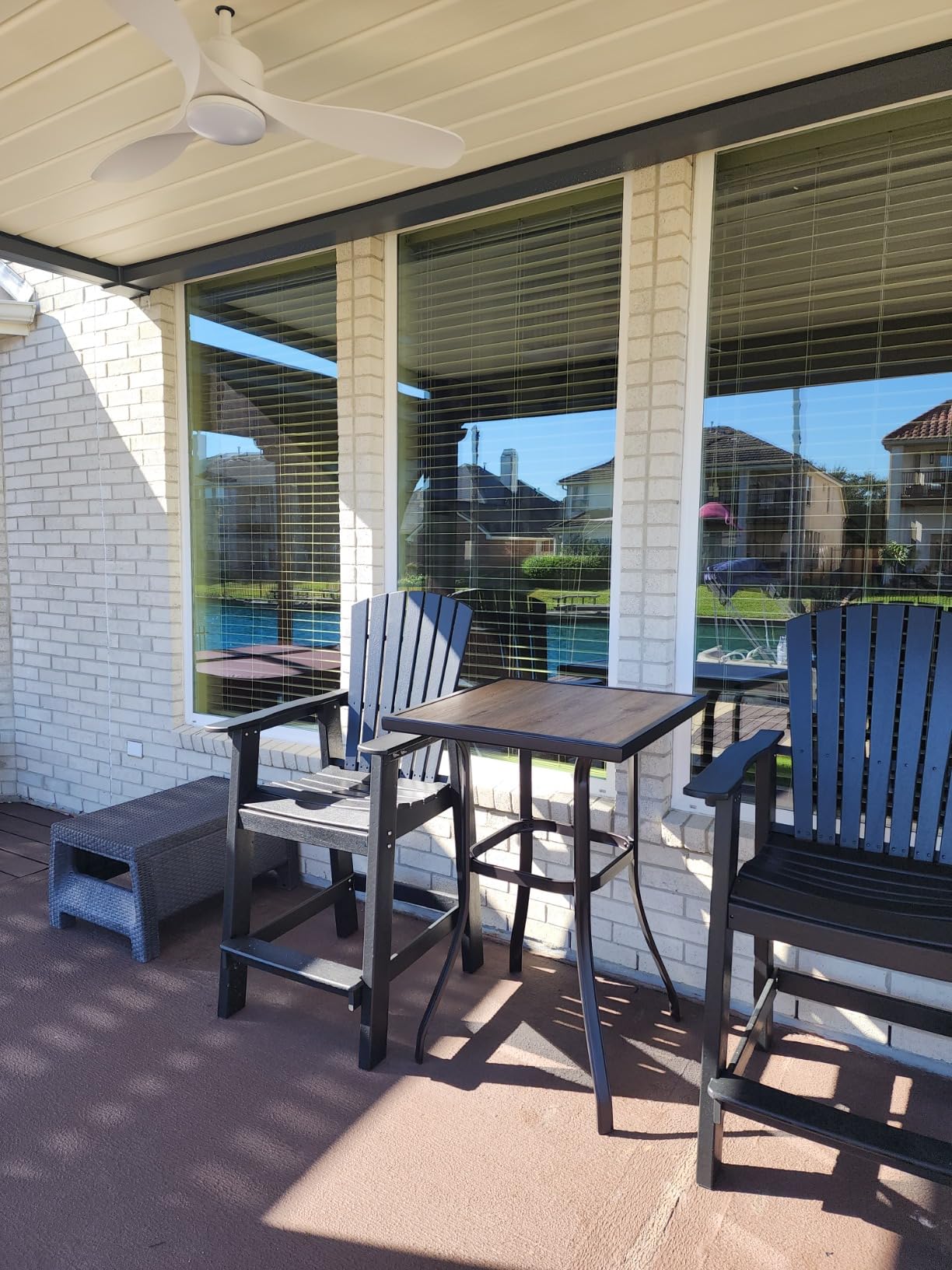 PHI VILLA Bar Height Patio Table and Chairs Set for 2 customer photo 2