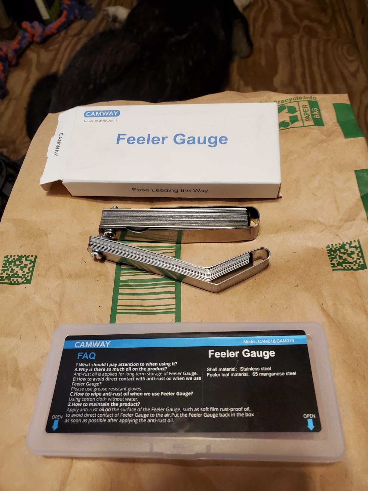 CAMWAY Feeler Gauge Set, 32 Straight and 16 Bent Blades, SAE Metric customer photo 2