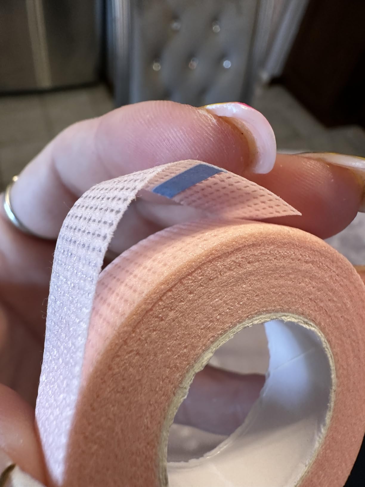 6 Rolls Eyelash Tape,Adhesive Fabric Eyelash Extension Tape,Pink customer photo 1