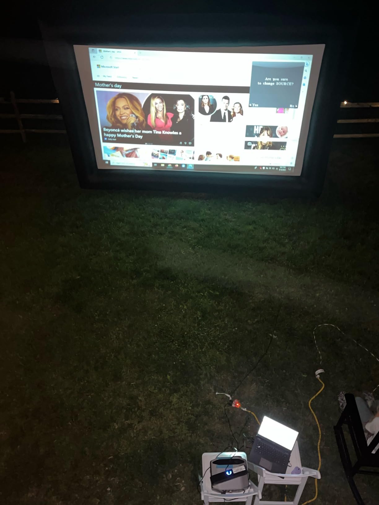 20ft Inflatable Projector Screen Outdoor Movie Screen, Blow Up Screens Front and Rear Projection with Air Blower, Best for Movie Nights Backyard Home Theater Party customer photo 1