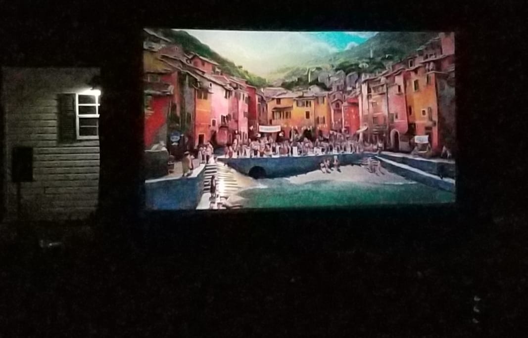 20ft Inflatable Projector Screen Outdoor Movie Screen, Blow Up Screens Front and Rear Projection with Air Blower, Best for Movie Nights Backyard Home Theater Party customer photo 2
