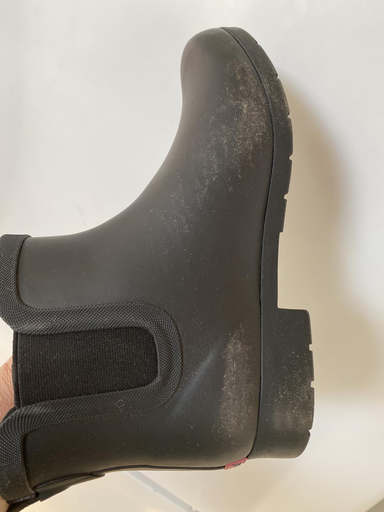 Chooka Women's Delridge Waterproof Faux Fur Chelsea Rain Boot Slip On customer photo 2