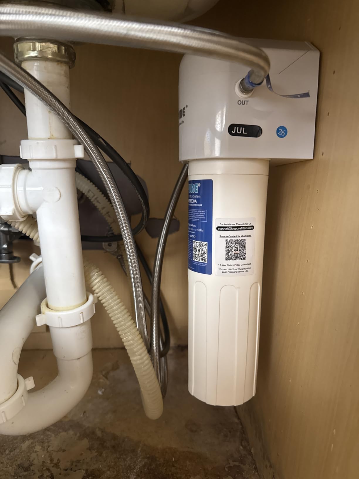 ICEPURE Under Sink Water Filter System, 3 Years or 22000 Gallons Ultra High Life NSF/ANSI 42 Certified, Removes Heavy Metals, Chlorine, Direct Connect Under Counter Drinking Water System, USA Tech customer photo 1