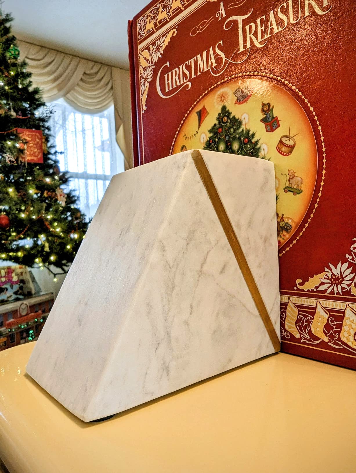 Cork & Mill Marble Bookends with Gold Brass, Grey and White, Set of 2 customer photo 2