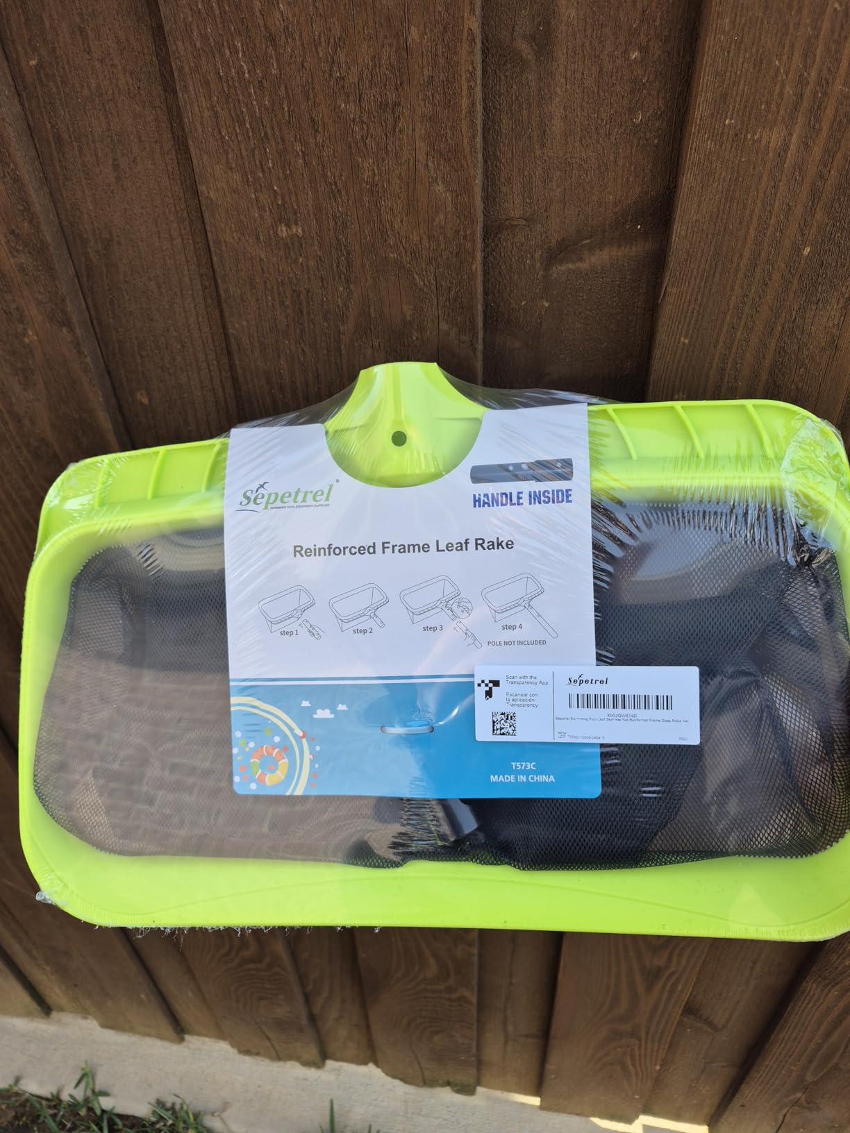 Sepetrel Swimming Pool Leaf Skimmer Net,Reinforced Frame Deep Rake Net customer photo 1