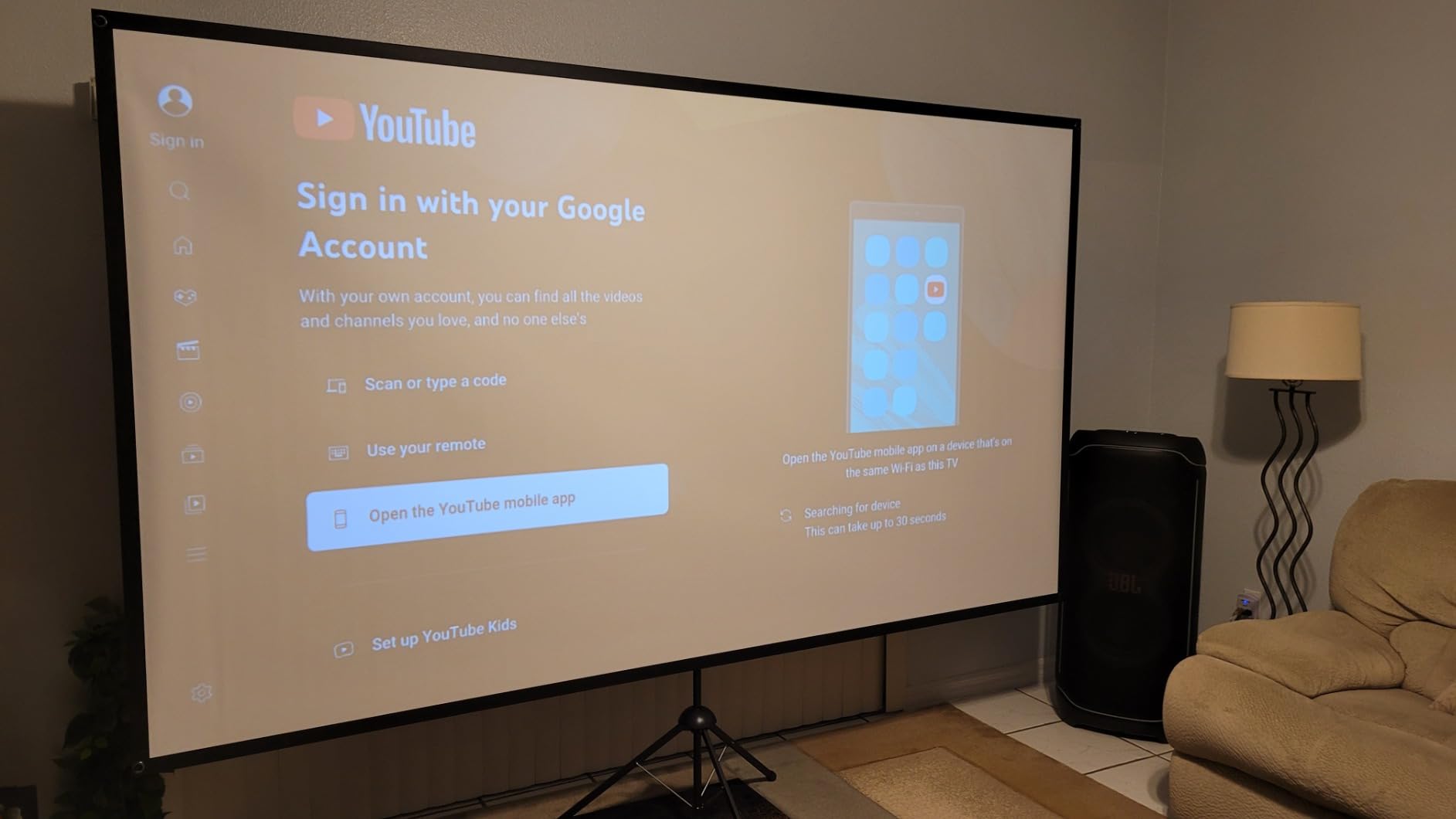 Portable Projector Screen with Stand, Outdoor Movie Screen, 80 Inch 16:9, Light-Weight, Mobile and Compact, Easy Setup and Carrying, Projection Screen with 1.2 Gain Glass Fiber, Idea for Home Cinema. customer photo 1