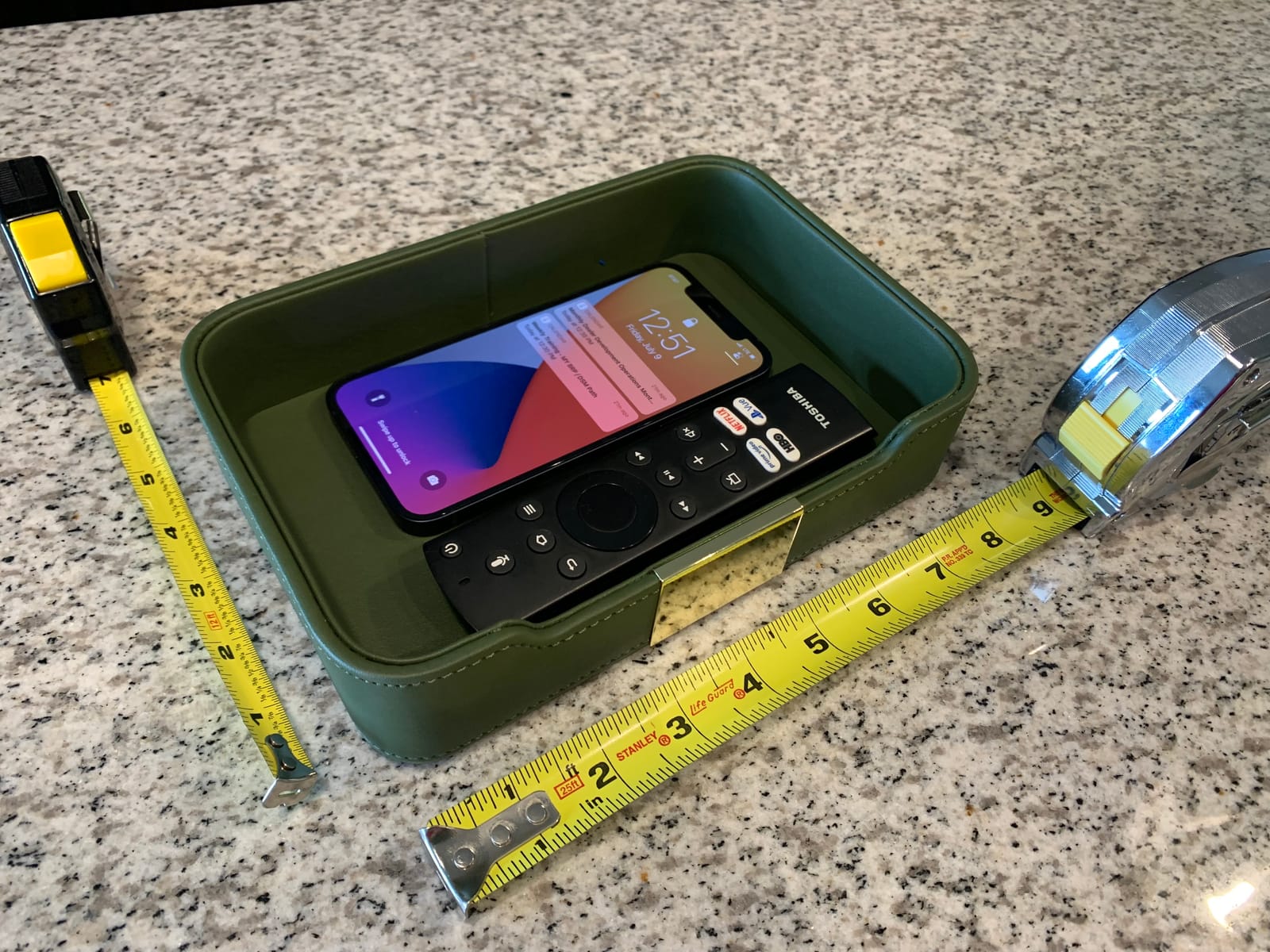 SANZIE Luxury Leather Tray Organizer, Valet Tray Key Bowl (Khaki Green) customer photo 1