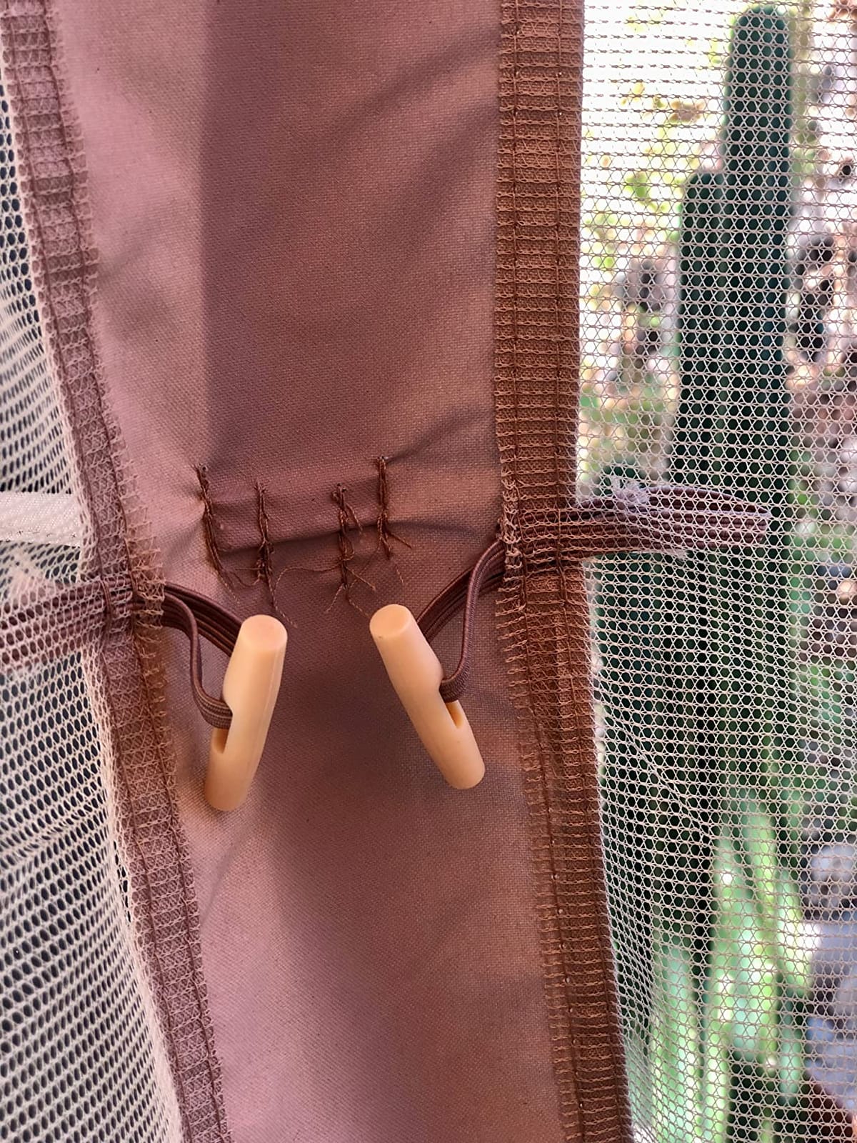 CoastShade 8x8 FT Gazebo Mosquito Net Replacement with 42 O Hooks and 42 J Hooks - Fits 8'x8' Outdoor Canopy Screens,Brown customer photo 1