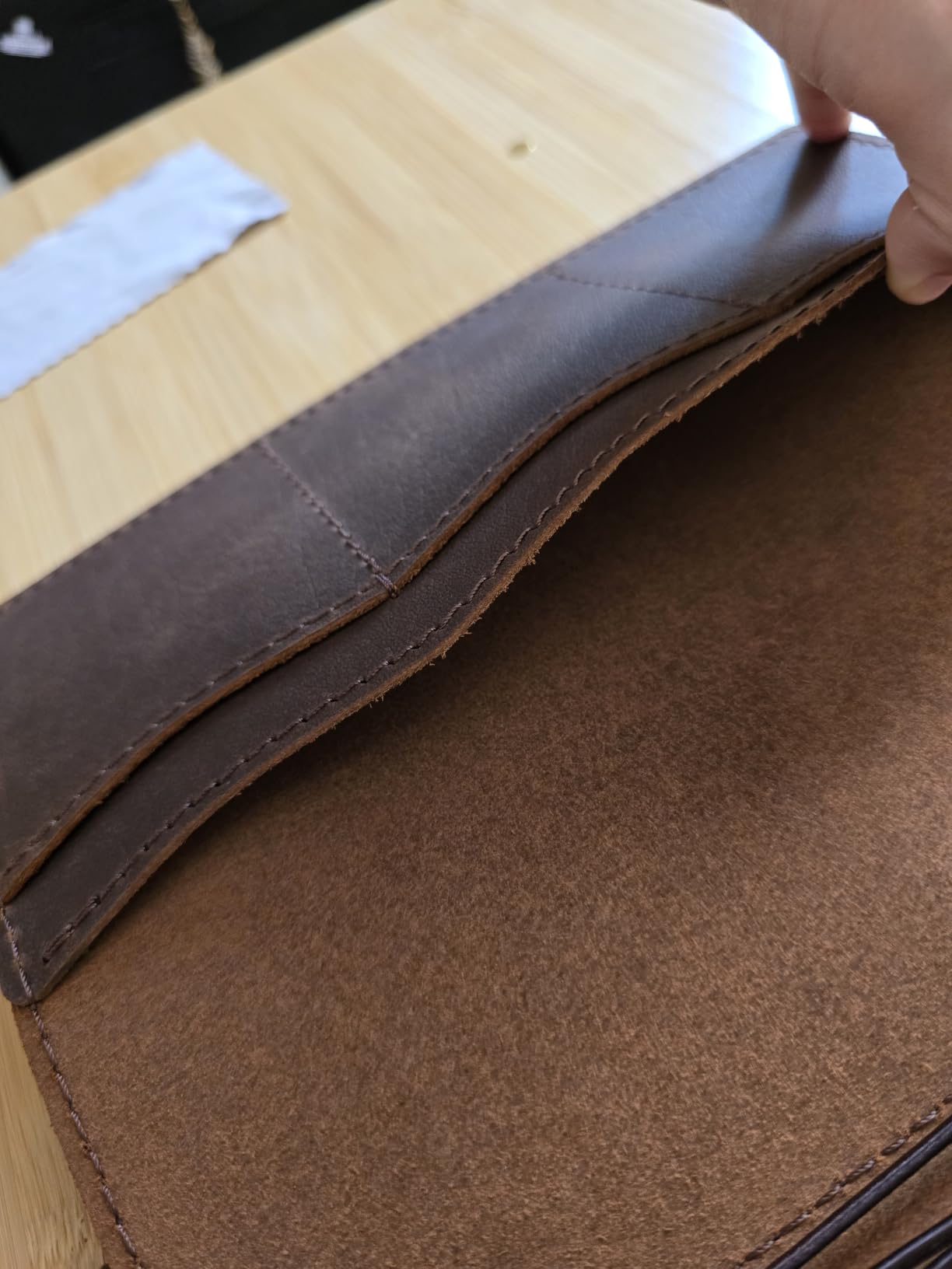 newestor Travelers Notebook Cover with Inner Pockets, Card Slots and Pen Holder, A5 Size, Dark Brown customer photo 2