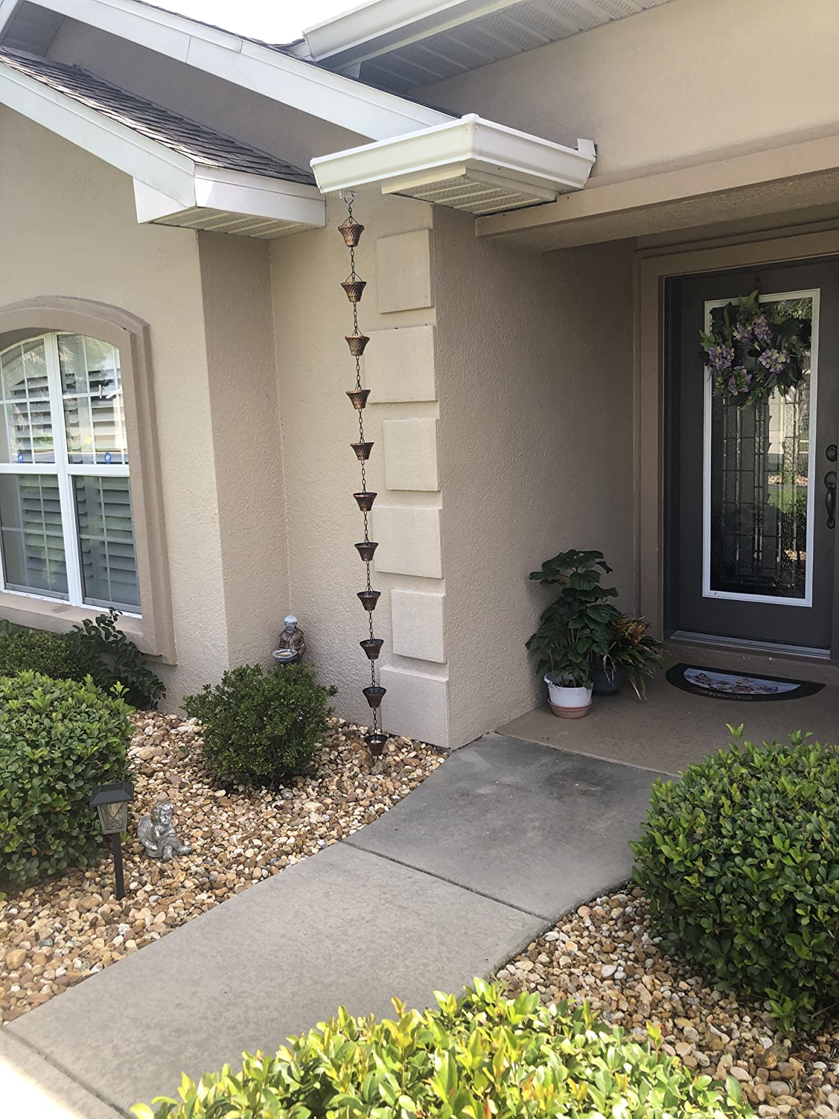 Rain Chains for Gutters Outside Copper Rain Chain 8.5FT 12 Cups customer photo 1