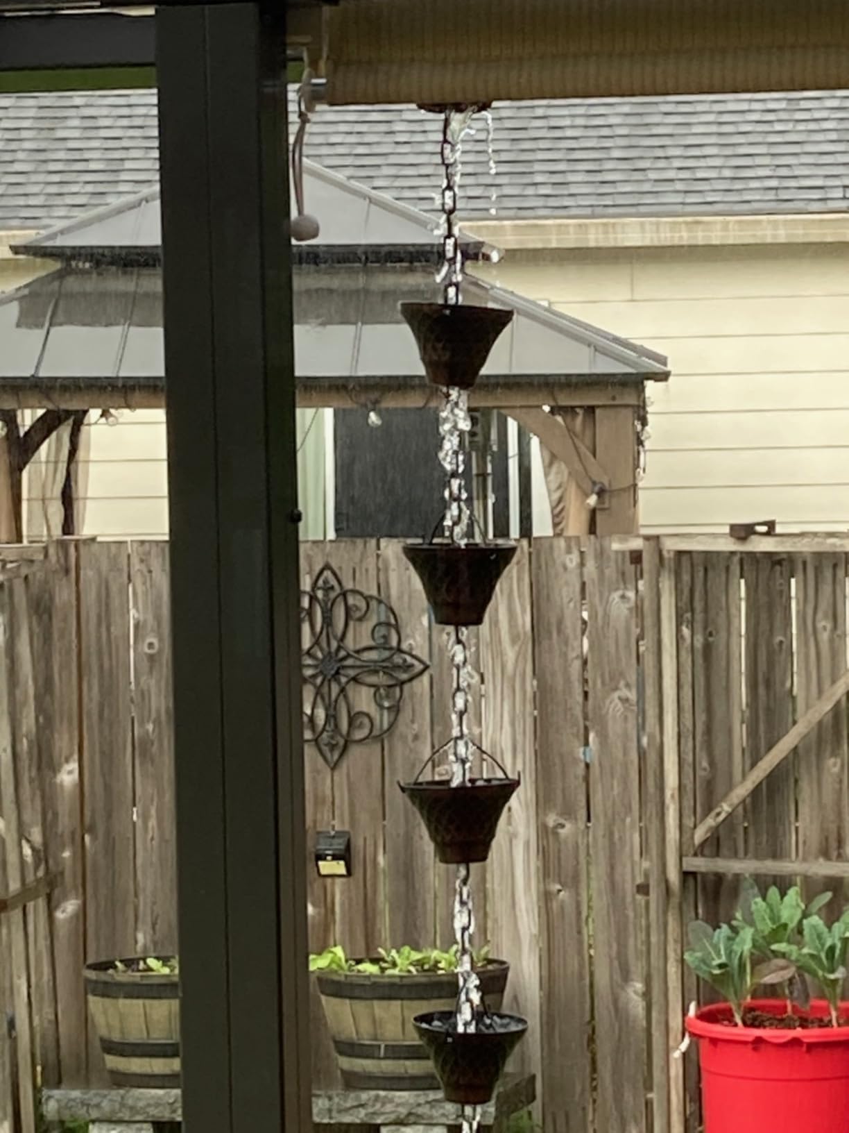 Rain Chains for Gutters Outside Copper Rain Chain 8.5FT 12 Cups customer photo 2