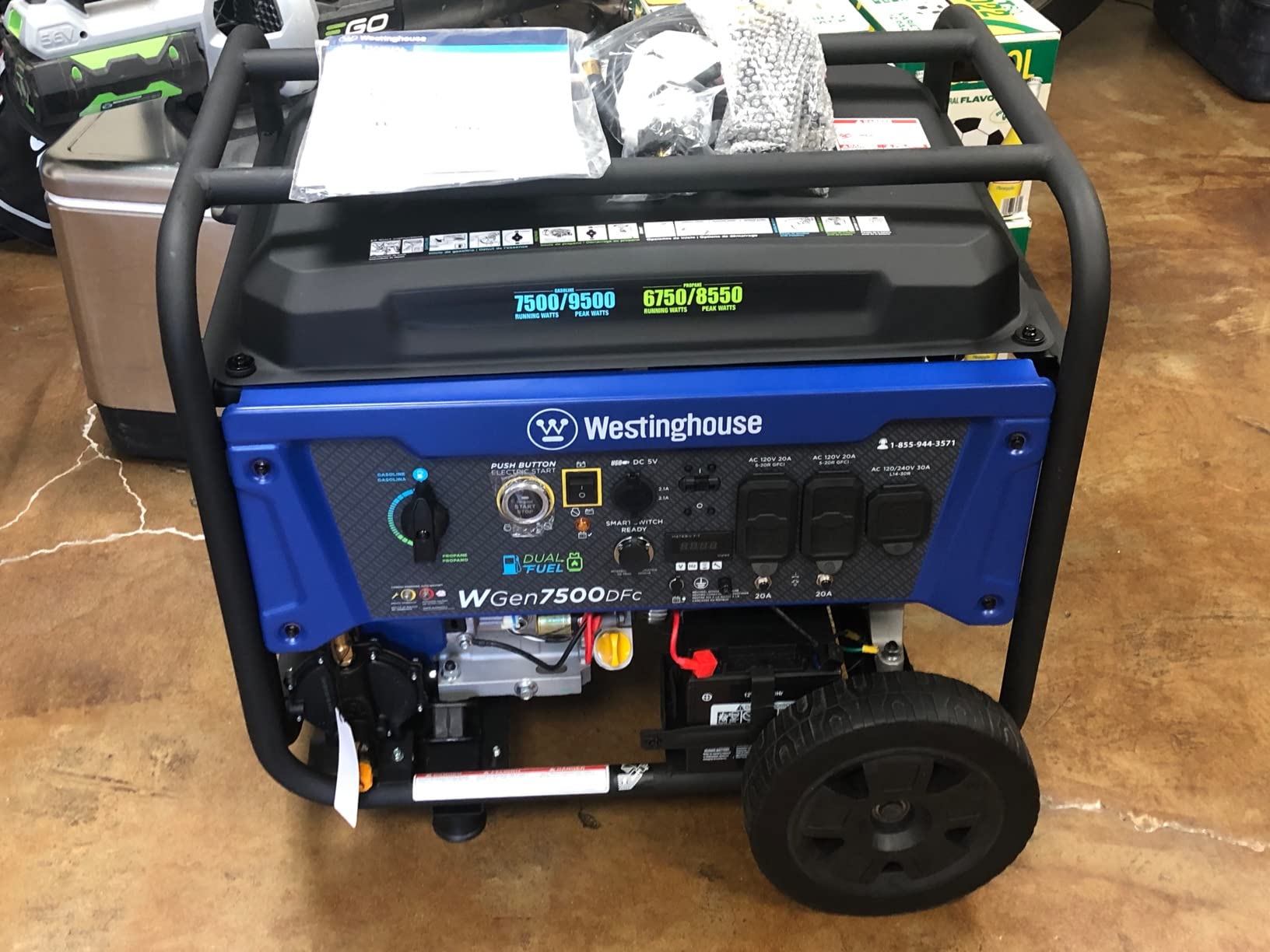 Westinghouse 9500 Peak Watt Dual Fuel Home Backup Portable Generator, Electric Start, Transfer Switch Ready, Gas & Propane Powered, CO Sensor customer photo 1