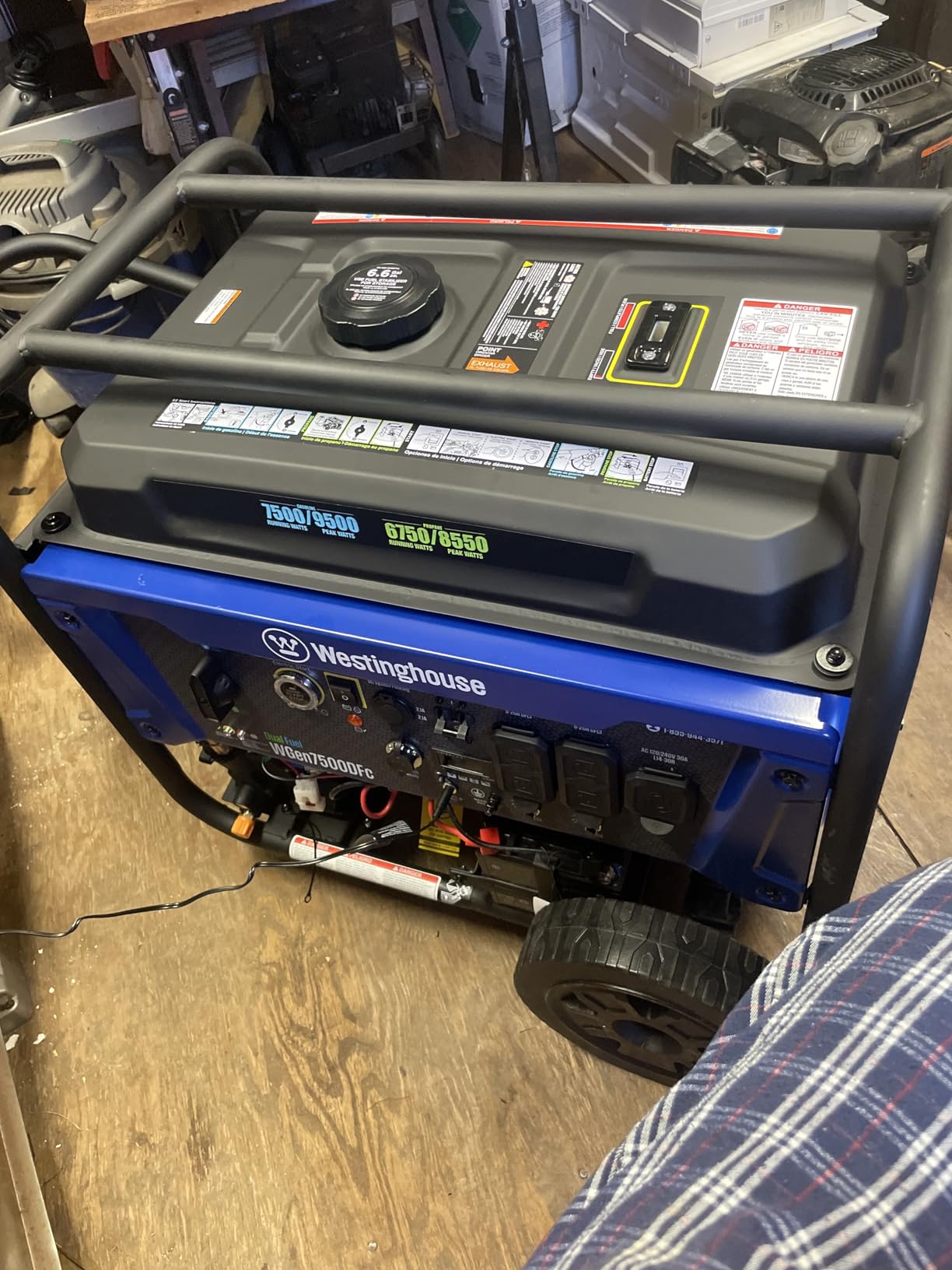 Westinghouse 9500 Peak Watt Dual Fuel Home Backup Portable Generator, Electric Start, Transfer Switch Ready, Gas & Propane Powered, CO Sensor customer photo 2