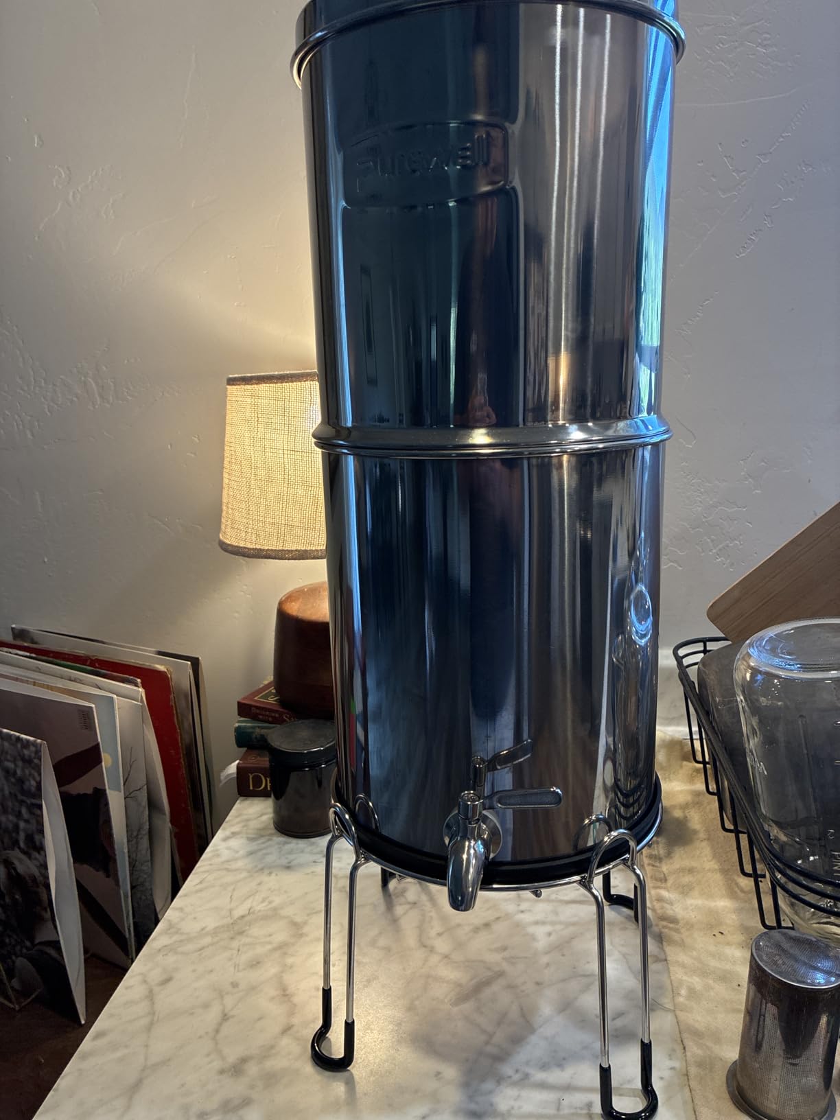 Purewell 8-Stage 0.01um Ultra-Filtration Water Filter System, 304 Stainless Steel Countertop System with 4 Filters, Metal Water Level Spigot and Stand, Reduce Fluoride and Chlorine, 2.25G, PW-OB-CF customer photo 1
