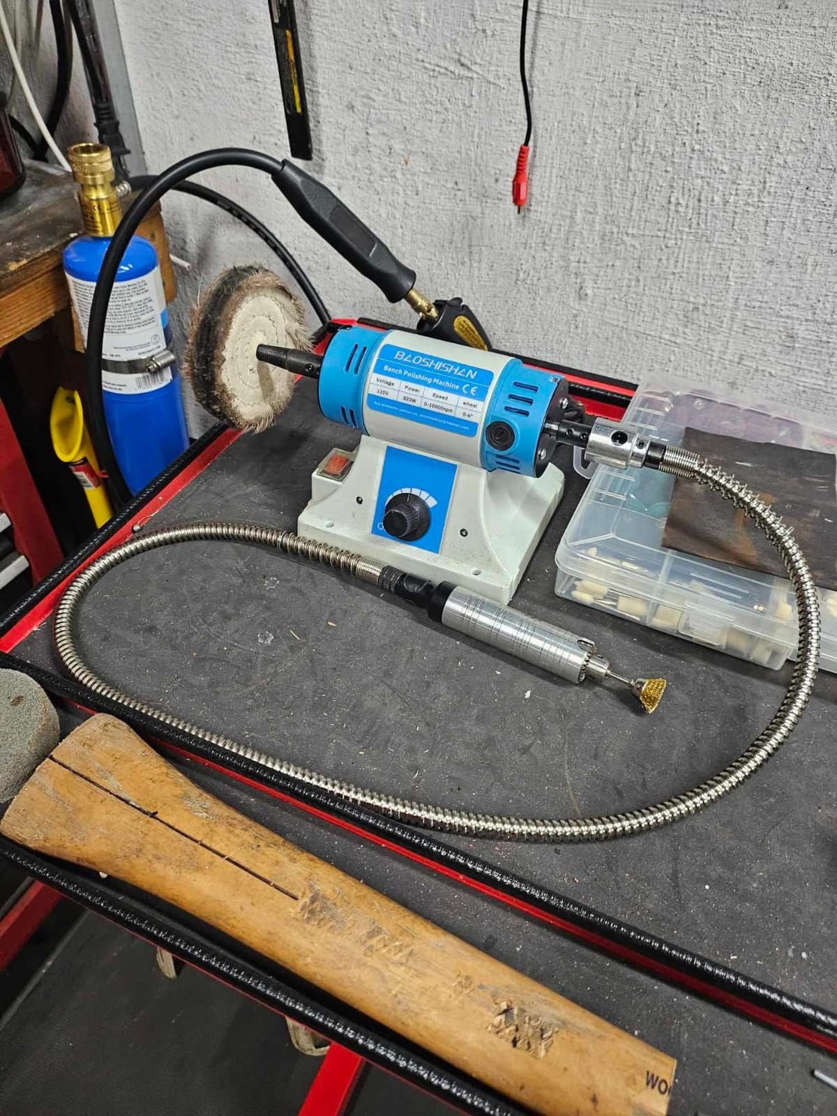 BAOSHISHAN Multi-Function Bench Buffer Polisher Grinder with Accessories customer photo 2