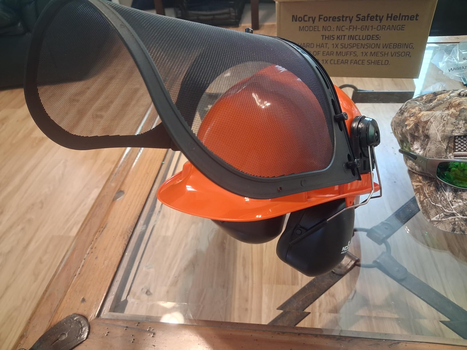 NoCry 6-in-1 Industrial Chainsaw Helmet with Face Shield and Ear Muffs — Mesh & Clear Plastic Visors Included — ANSI Z89.1 Certified — Adjustable Headgear — Ideal for Forestry and Arborist Work customer photo 2