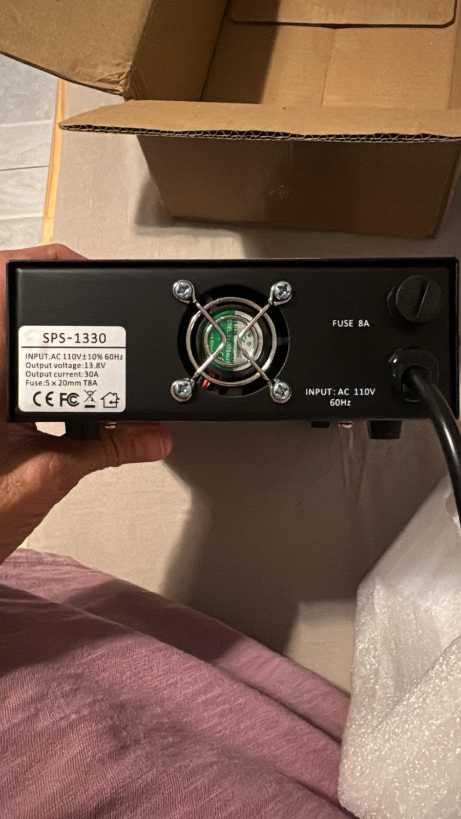 Universal Compact Bench Power Supply - 30 Amp Regulated Home Lab Benchtop AC-to-DC Converter for CB/HAM/Amateur Radio with 13.8V Fixed OutputScrew-Type Terminals, Cooling Fan - SPS-1330 customer photo 1