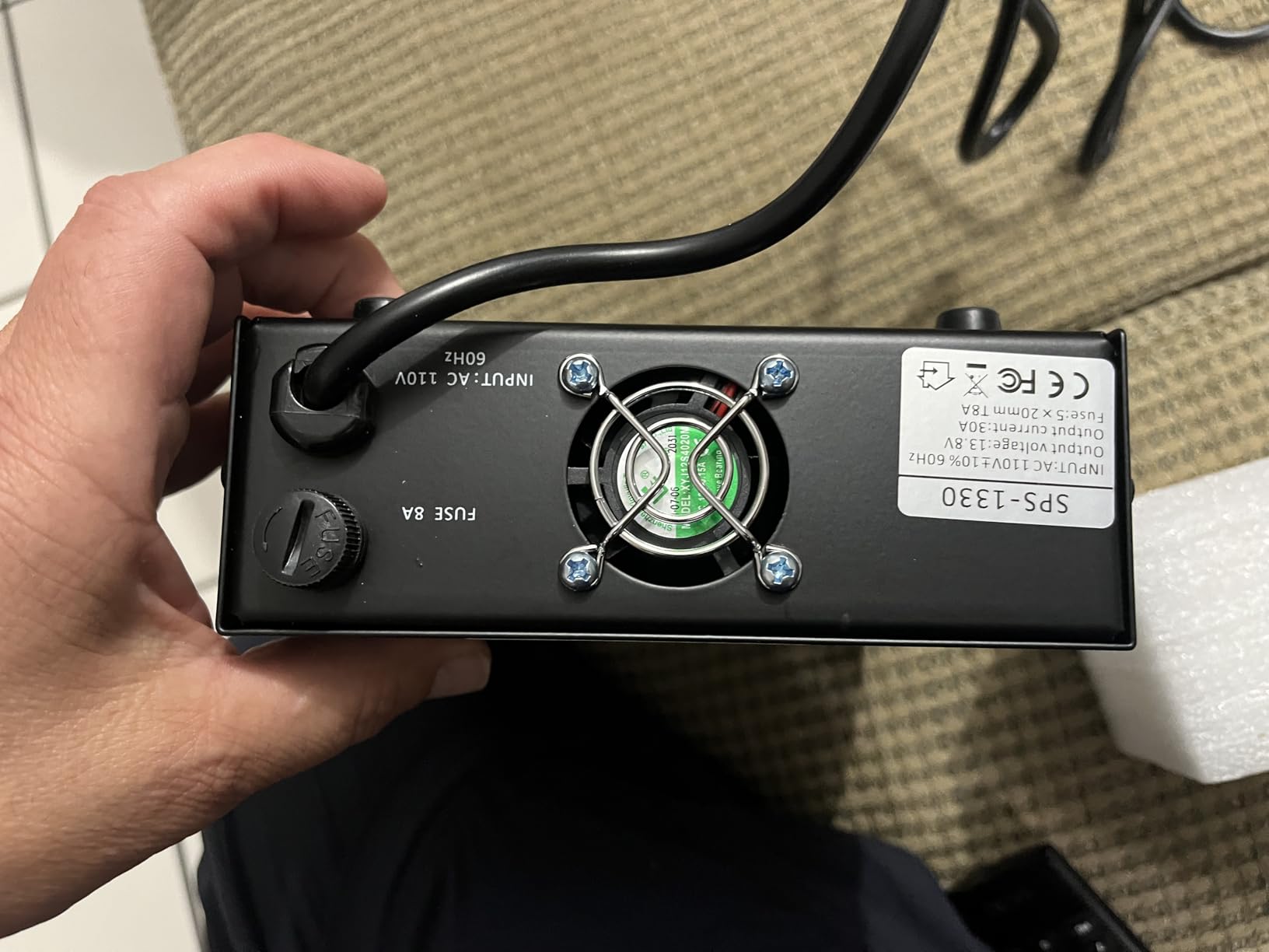 Universal Compact Bench Power Supply - 30 Amp Regulated Home Lab Benchtop AC-to-DC Converter for CB/HAM/Amateur Radio with 13.8V Fixed OutputScrew-Type Terminals, Cooling Fan - SPS-1330 customer photo 2