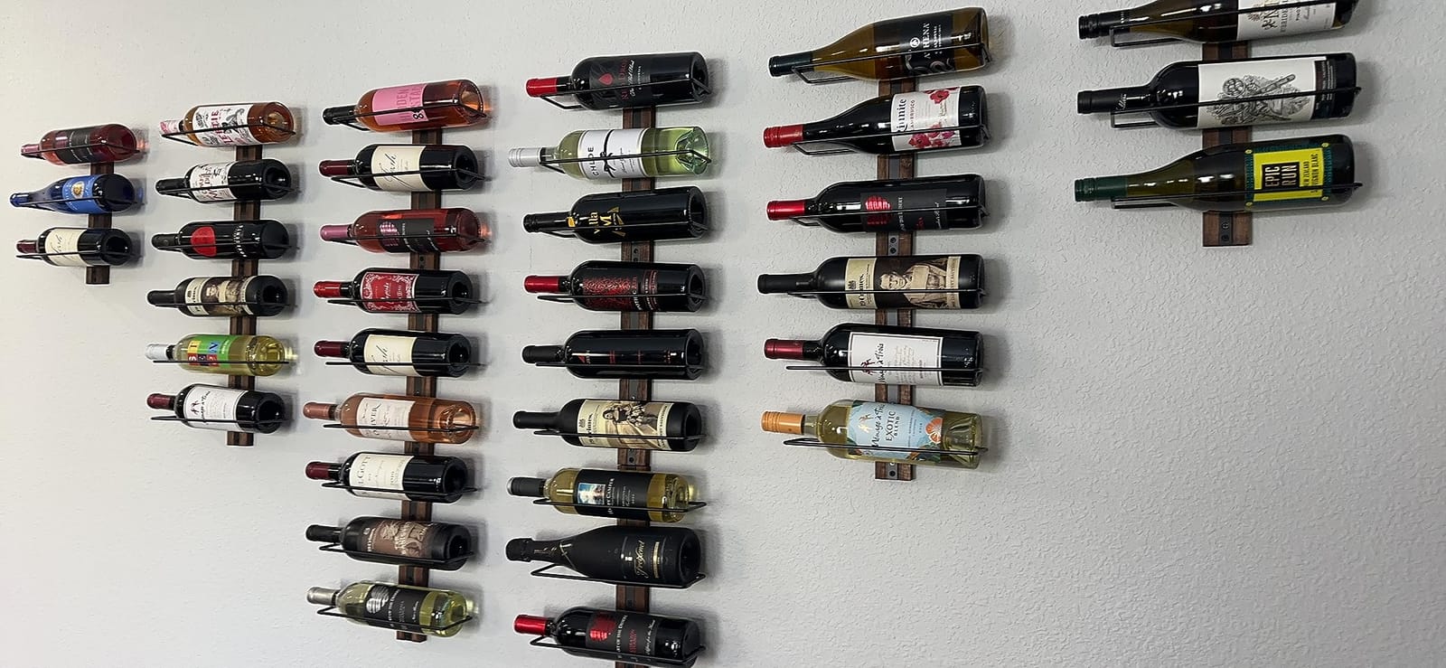 Wall Mounted Wine Rack, 12-Bottle Wall Wine rack with Solid Wood Backboard customer photo 2