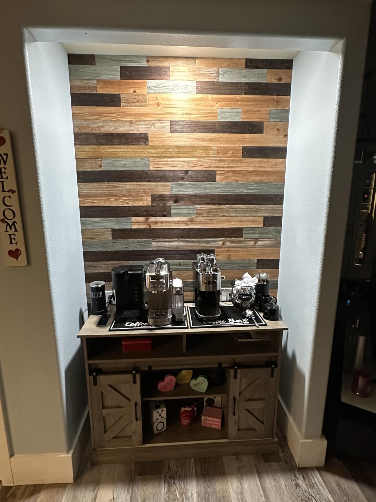 Nail Up Paneling Wood Wall Panels, Real Solid Planks DIY Easy Application, Rustic Reclaimed Barn Paneling for Accent Walls, Brown Gray Combinations, 10.5 sq. ft customer photo 1