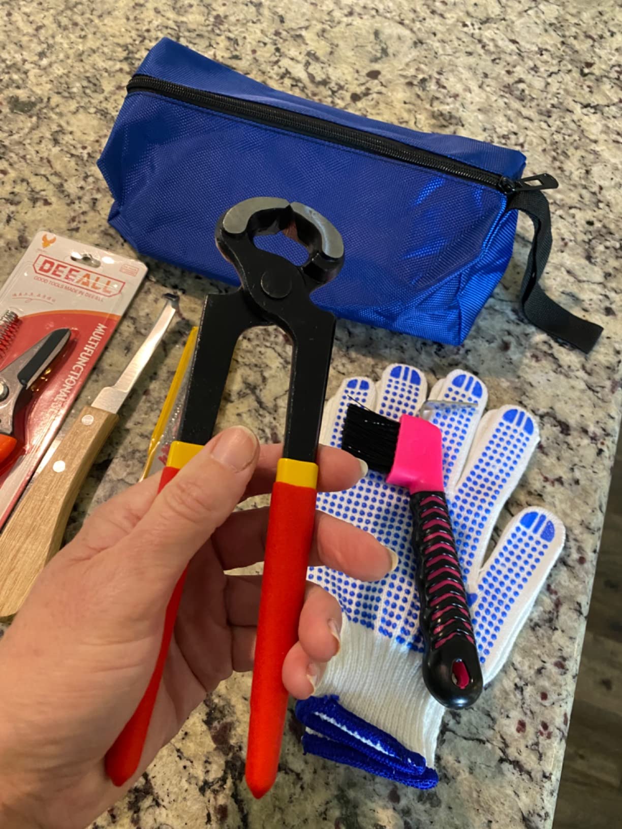 8 inch Farrier Tool Kits （7 Piece） Mini Rasp Hoof File Goat Pig Equine Metal Shears Professional Farriers Hoof Nipper Cutter Handle Knife customer photo 1