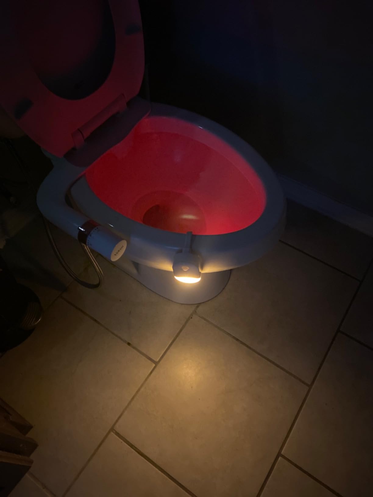 Amazon Basics Color Changing LED Toilet Bowl Motion Sensor Light, Battery Operated, Auto-off After 60 Seconds, 15 ft Detection Range, 2 Pack, White customer photo 1