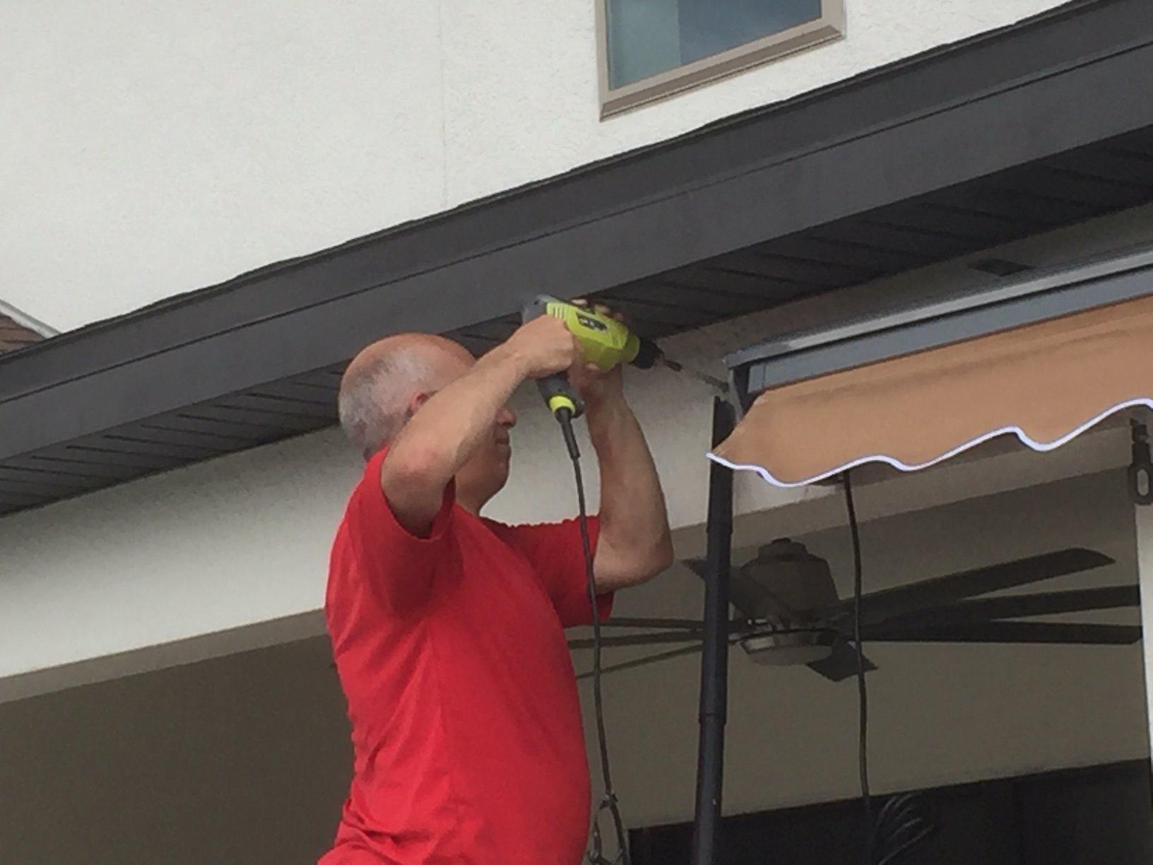 ADVANING Classic Series 13'X10' Electric Retractable Awning, 100% Acrylic UV+ Sun Shade Canopy, Green w/Beige Stripes, EA1310-A230H customer photo 1