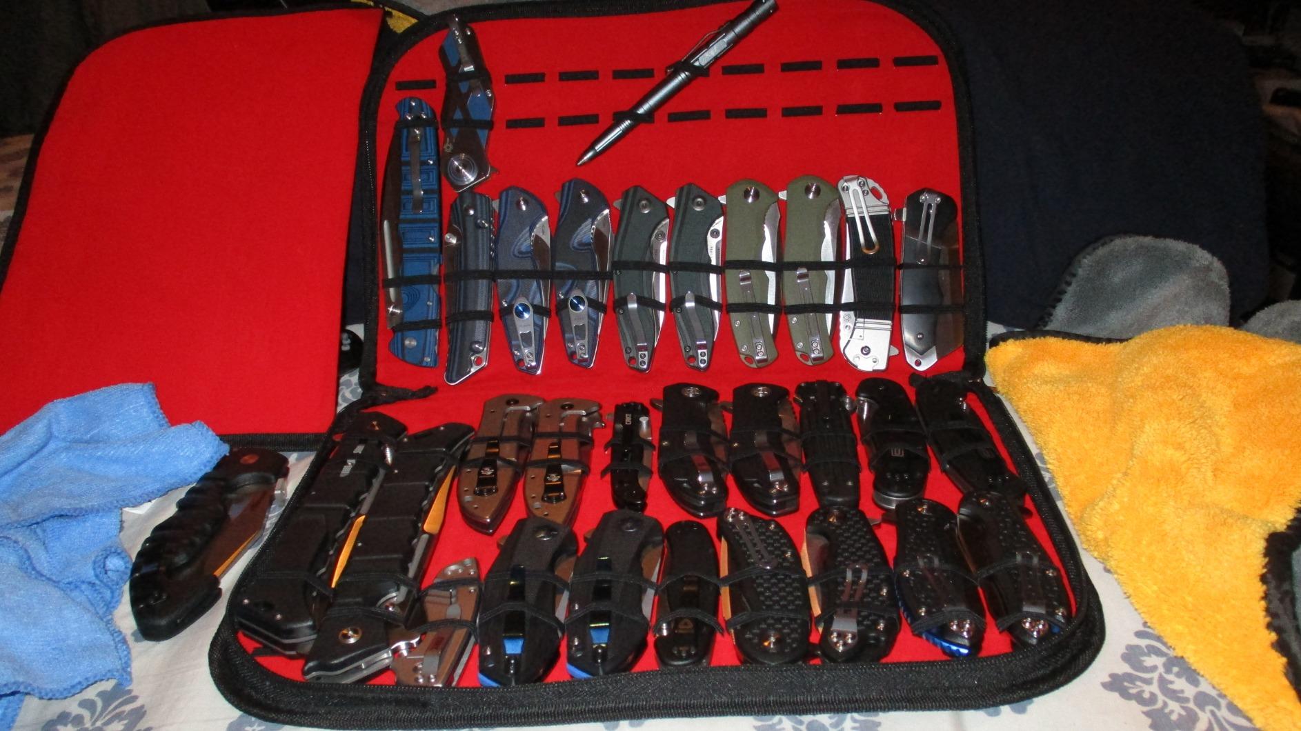 32-Slot Black Pocket Knife Display Case Folding Tactical EDC Organizer customer photo 2