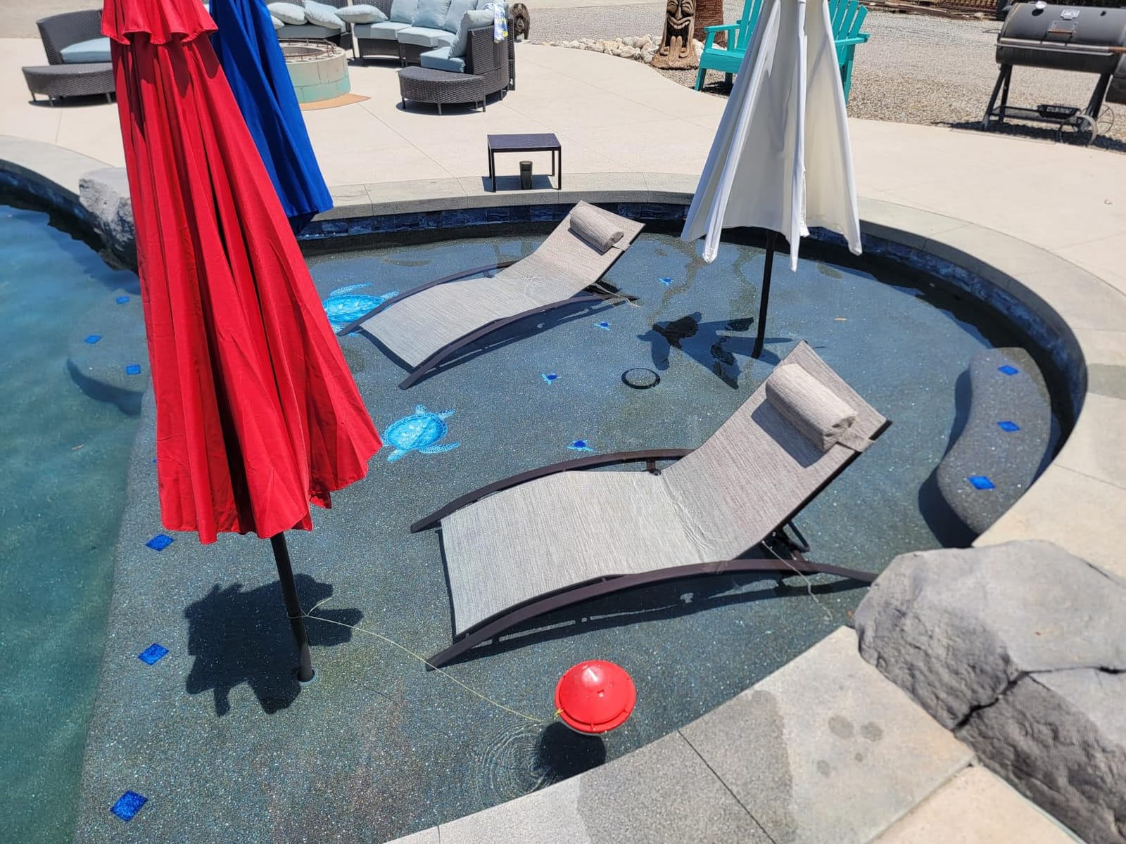 PURPLE LEAF Oversized Pool Chaise Lounge Patio Chair with Table, Navy Blue customer photo 1
