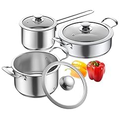 Aufranc 10-Piece Pots and Pans Set, Stainless Steel Cookware Set- Includes Ergonomic Handle Saucepans, Skillets, Dutch Oven, Stockpot, Steamer & More - Premium Pots and Pans for Home Chefs customer photo 1