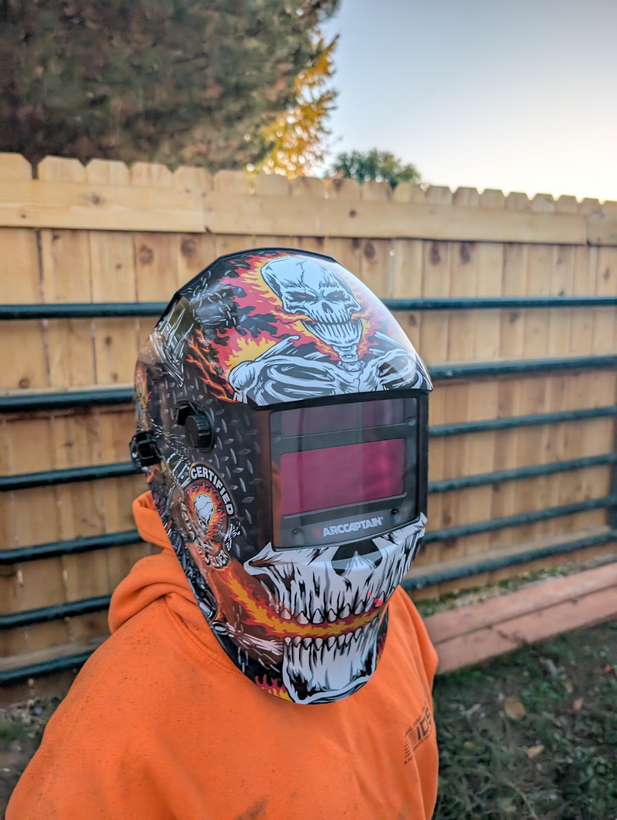 ARCCAPTAIN Welding Helmet Auto Darkening, 1/25000s Response, Shade 4/9-13 customer photo 2
