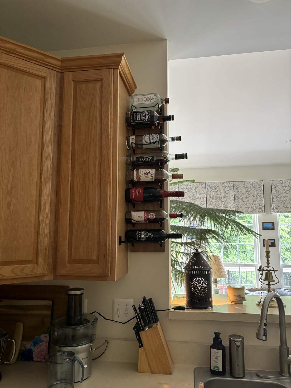 Blue River Goods Wine Rack Wall Mounted | Wooden Wall Wine Rack with 8 Bottle Storage and Matte Black Brackets | Wine Wall Rack with Rustic Finish | Perfect for Small Spaces customer photo 1