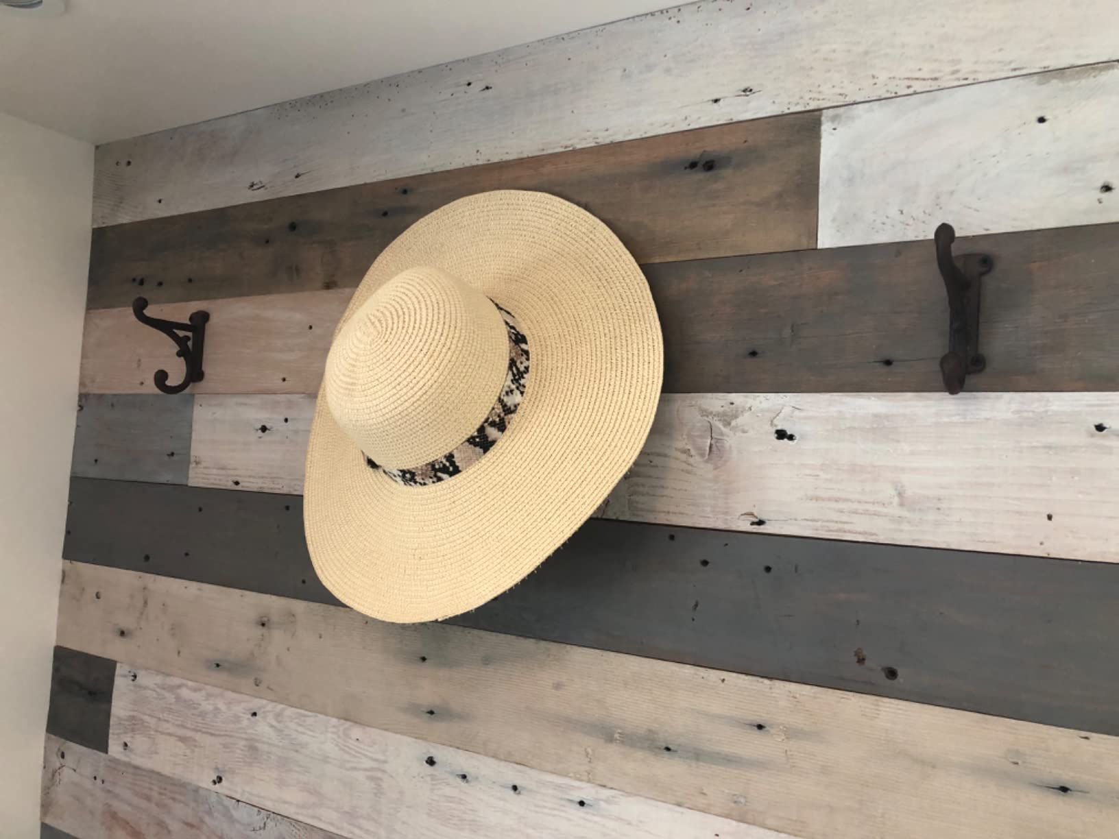 Rustic Cast Iron Coat Hooks (3 Pack) Rustic Dark Brown, Wall Mounted, Farmhouse Decorative, Heavy Duty Wall Hooks for Hanging Coats, Hats, Towels (Mounting Hardware Included) customer photo 1