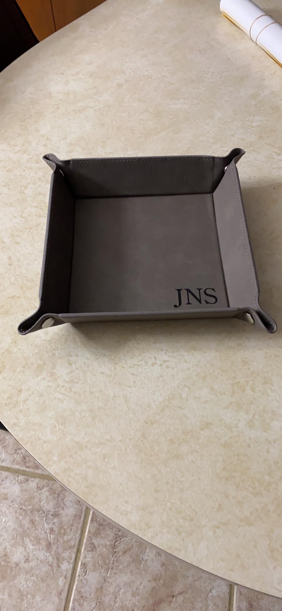 Lifetime Creations Monogrammed Valet Tray for Men, Brown Leather customer photo 1