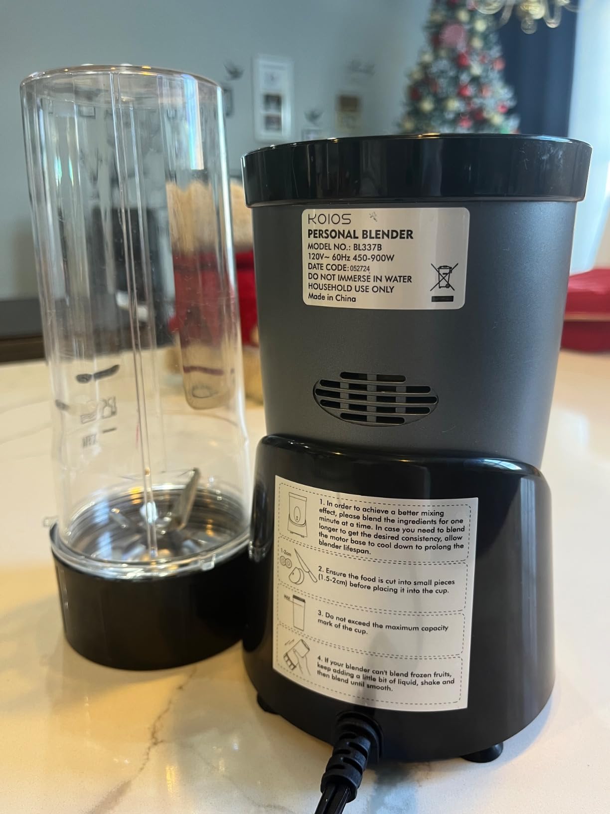 KOIOS Smoothie Blender Kitchen, 900W Personal Blenders with 3 To-Go Cups customer photo 1