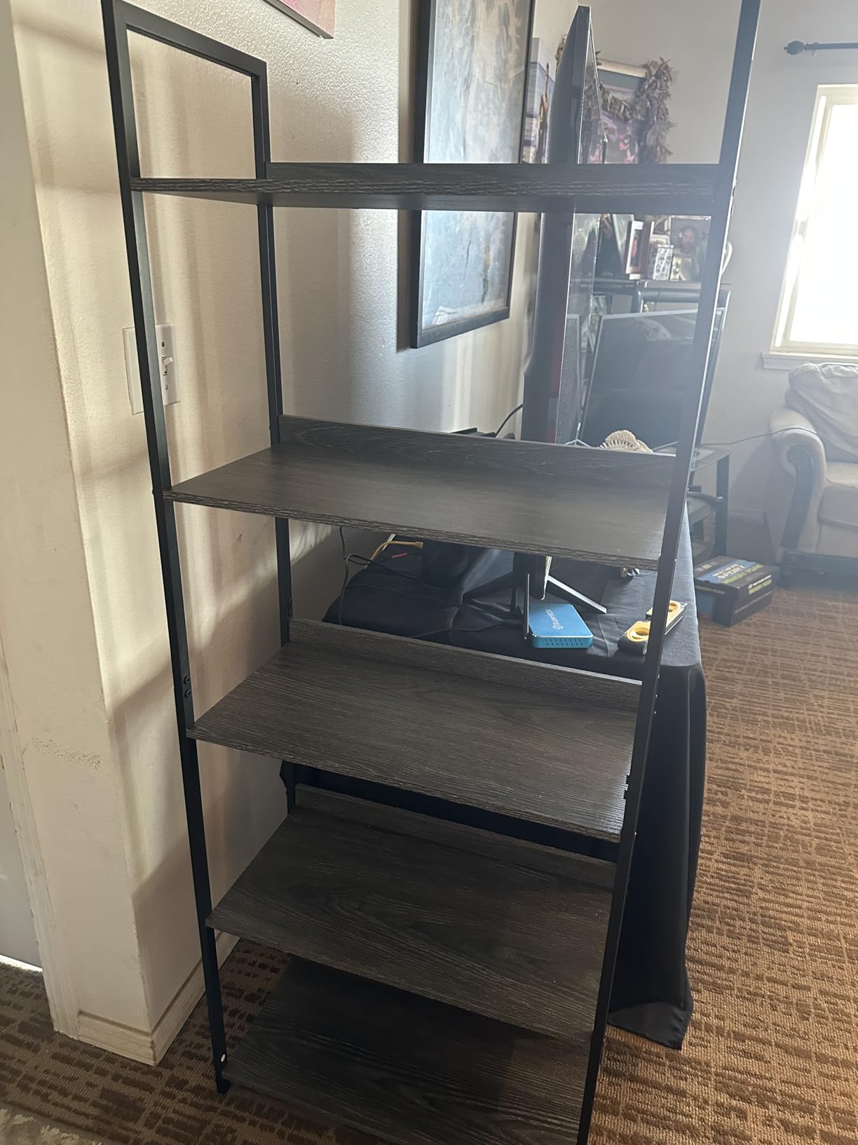 NUMENN Bookshelf, 5 Tier Freestanding Shelving Unit, Vintage customer photo 1