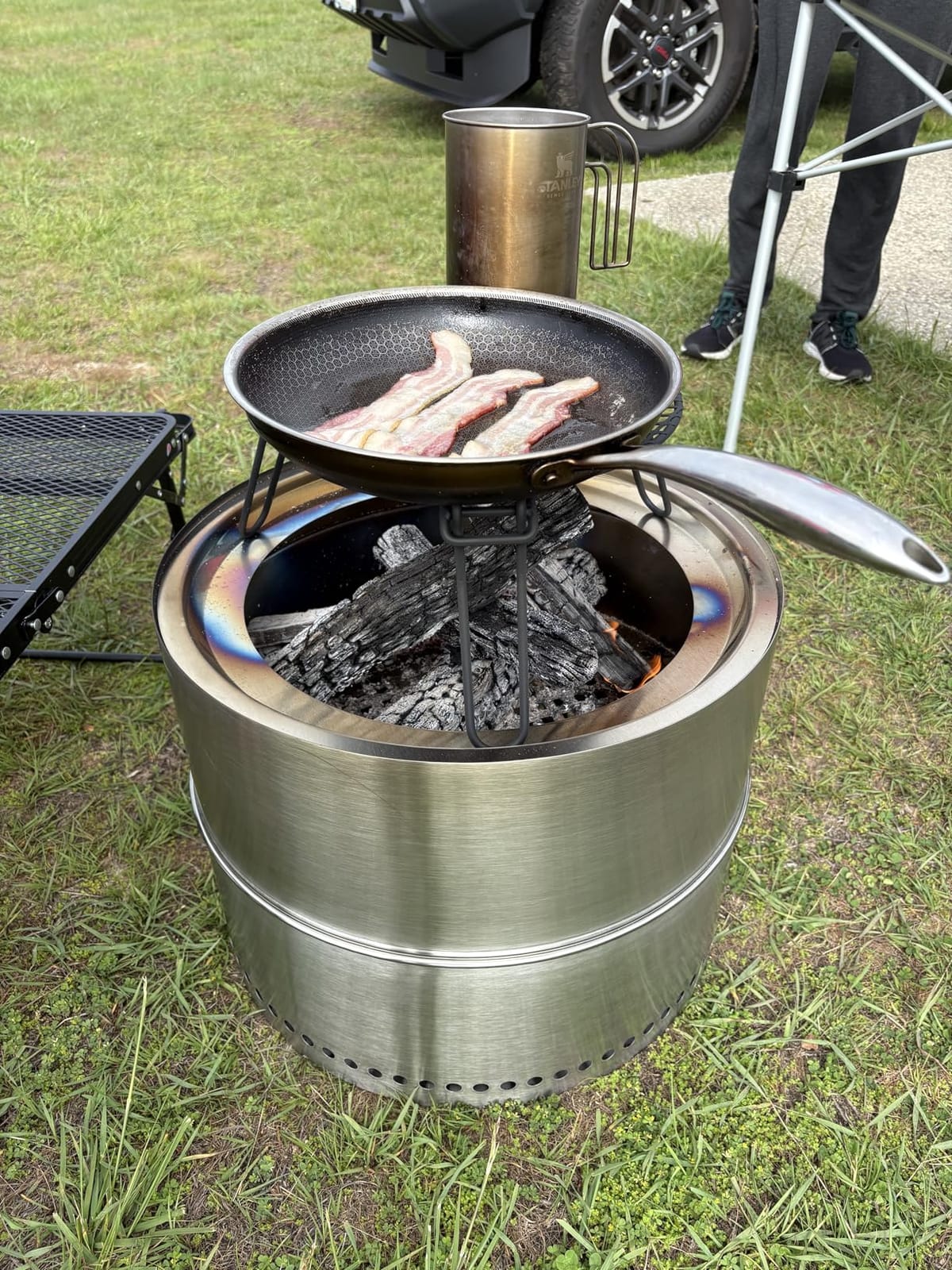 HGD 20 inch Smokeless Firepit Outdoor, Portable Smokeless Fire Pit for Camping with Travel Bag, Stainless Steel Wood Burning Stove for Backyard & Patio, Easy Setup & Compact Storage customer photo 2