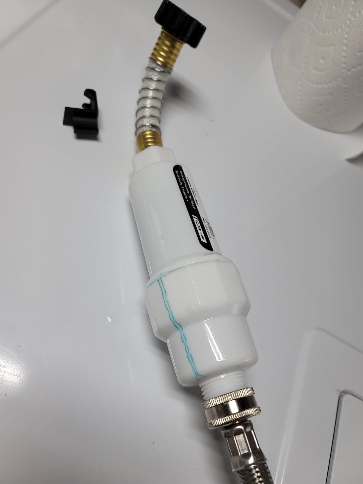 Garden Hose Filter for Washing Machine, RV, Pool & Pet - High-Efficiency Sediment & Scale Water Filter with Replaceable Cartridge Design,3/4