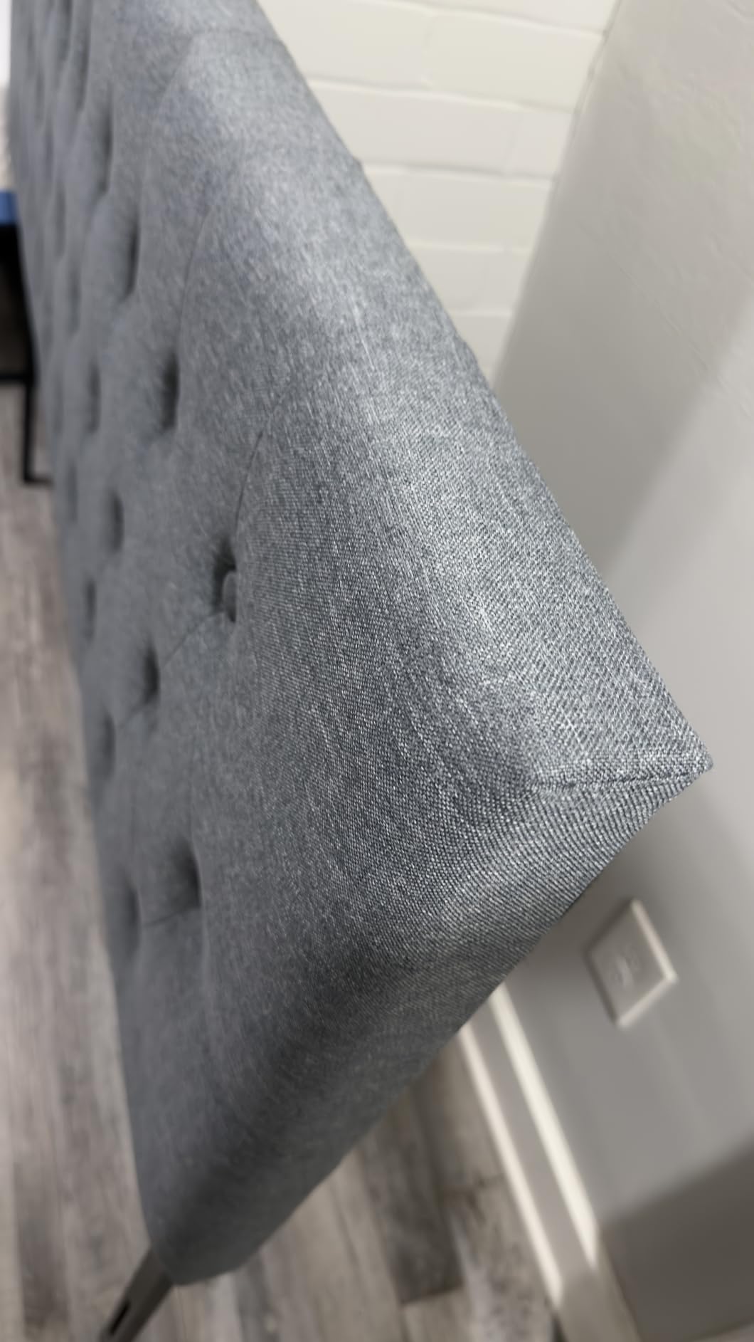 Tufted Upholstered Headboard Queen Size, Adjustable Height 37- 51 in, Beige customer photo 2