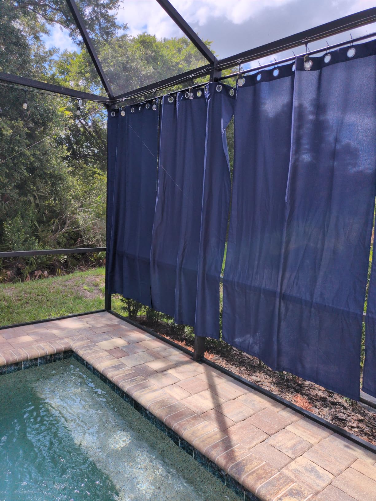 Black Patio Outdoor Curtains Waterproof for Balcony,Cabana 6 Pack 54x84 customer photo 1