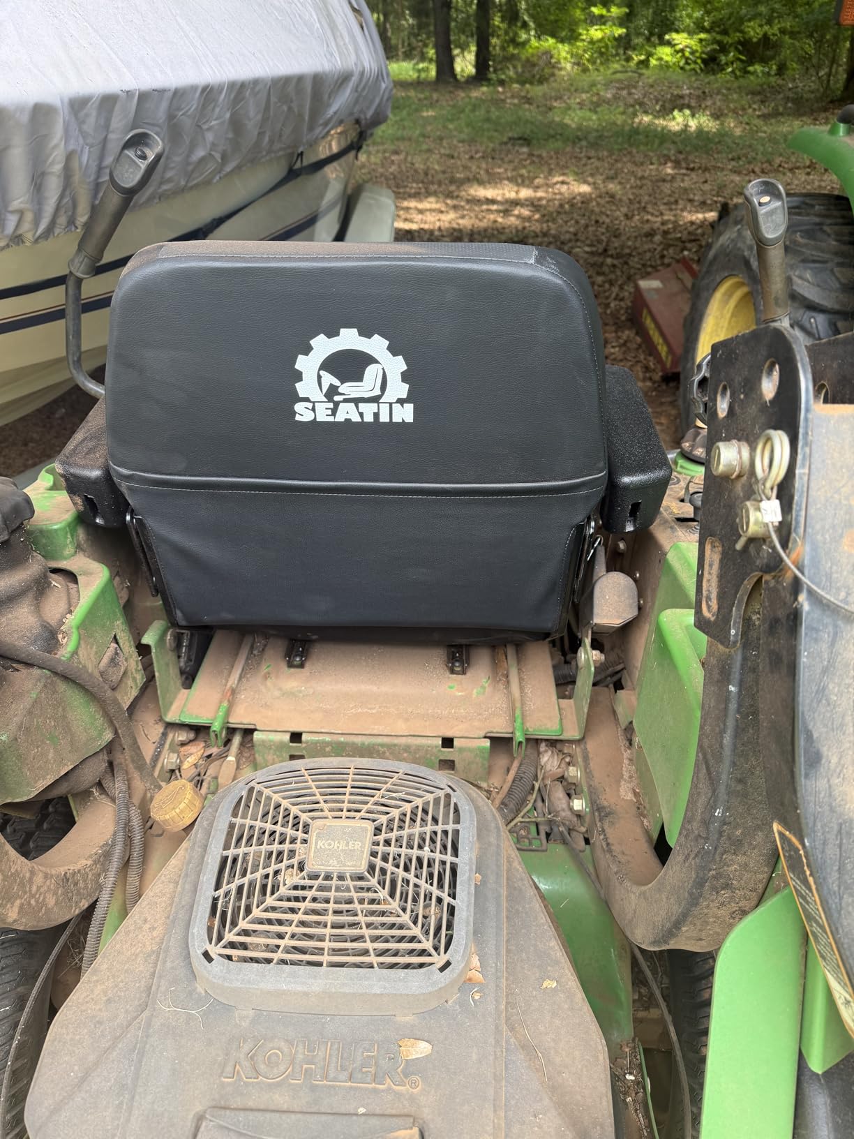 SEATIN Universal Forklift Seat,Tractor Seat,with Micro Switch,Armrest and Safety Belt,for Tractor,Mower,Skid Loader,Telehandler,Backhoe,Excavator Dozer… customer photo 1