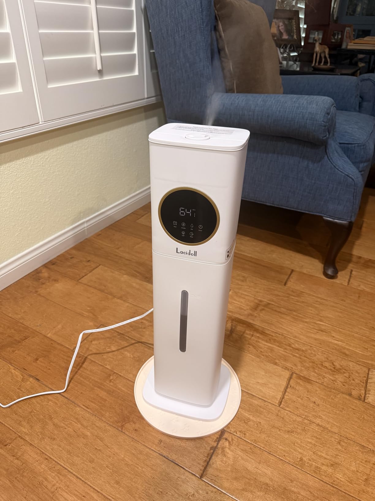 Lacidoll 8L Large Humidifier for Bedroom Large Room Home 800 sq ft, Black | 48H Top Fill Cool Mist Humidifier for Baby Nursery, Humidity Control, Night Light, Essential Oil Tray, Safe for Plants & Pets customer photo 2