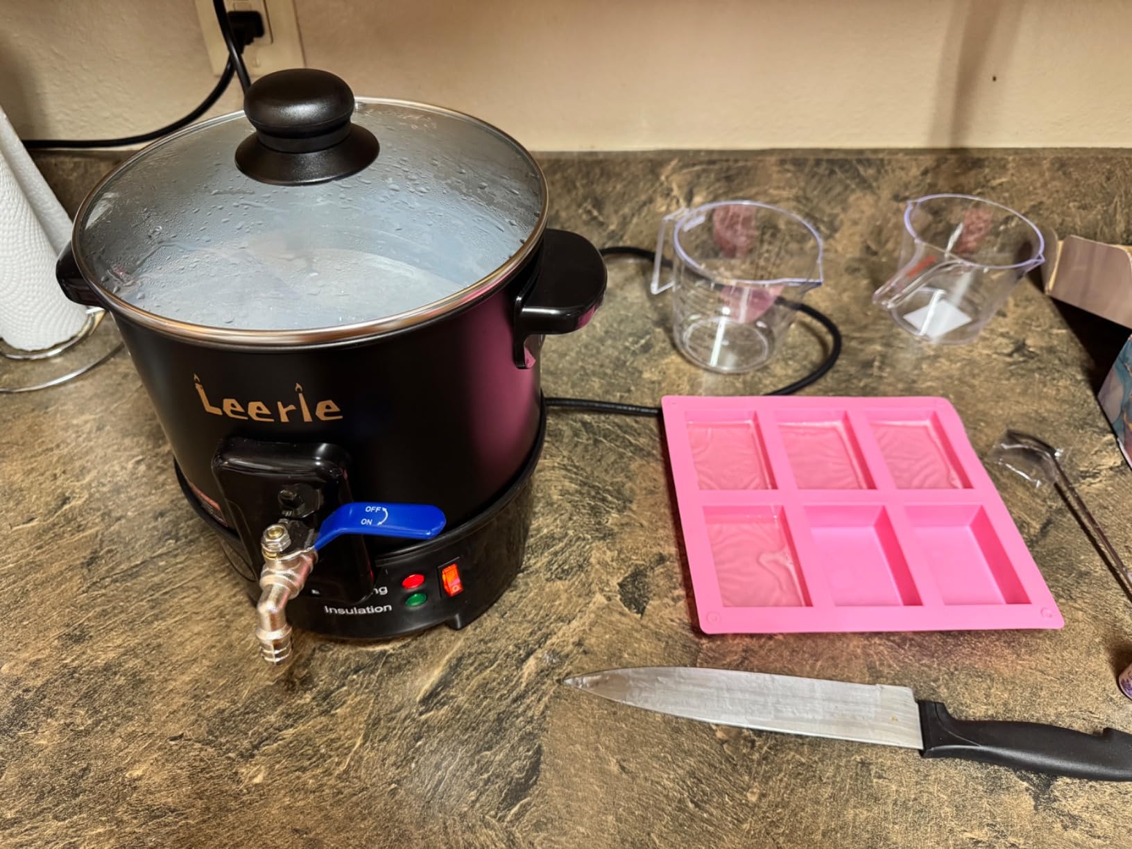 Leerie S4 Soap Melter, 8Lbs Soap Base Melting Pot with One-Touch Start & Heating Core Spout Func, Soap Making Kits with Pouring Pot, Silicon Mold, Spoon for DIY Soap Business Melt & Pour Soap customer photo 2