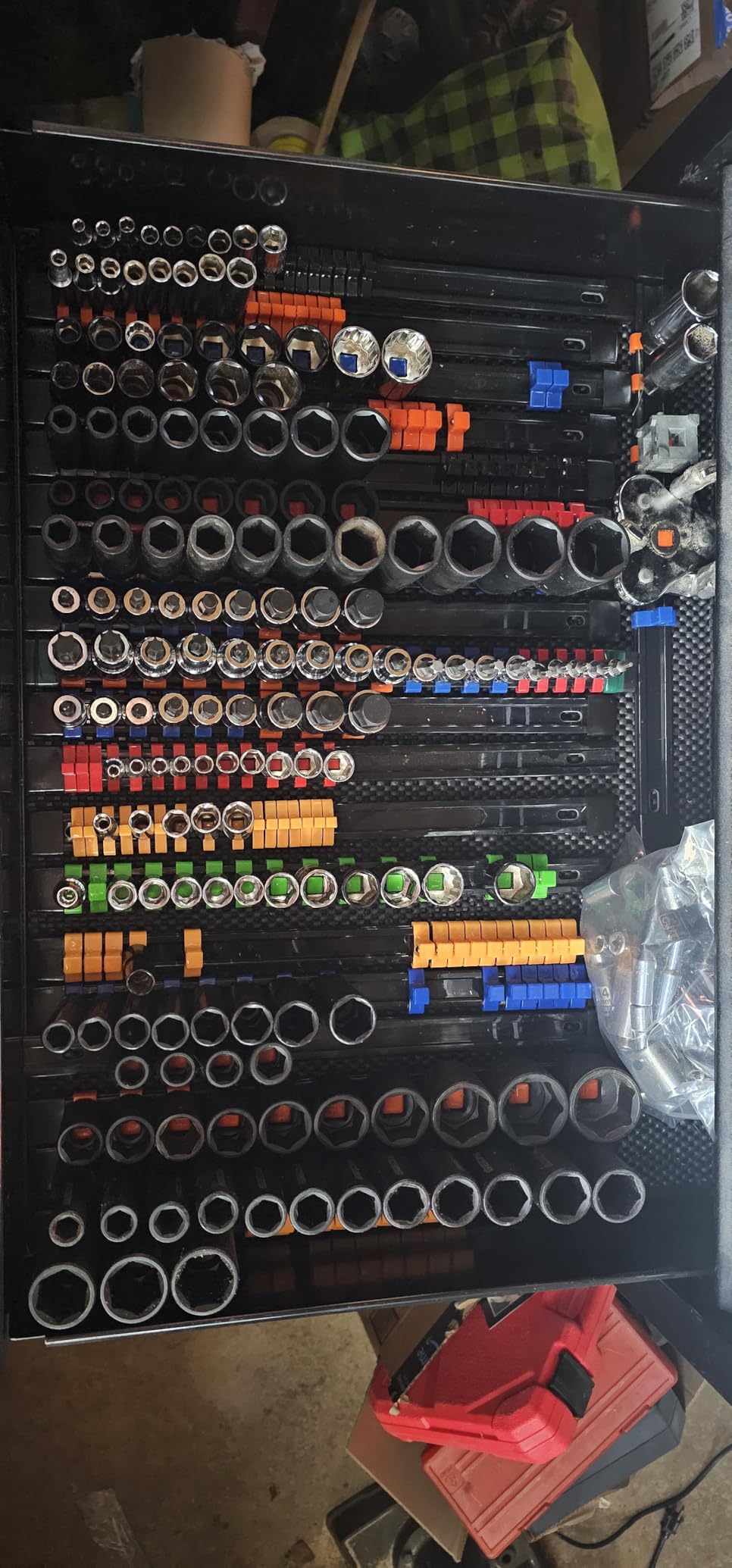 SWANLAKE Socket Organizer Set 18-Piece, 1/4-Inch x 96 Clips, 3/8-Inch x 90 Clips, 1/2-Inch x 72 Clips, Socket Organizer for Tool Box Drawer, Drive Socket Trays, Socket Holder Clip Rail customer photo 1