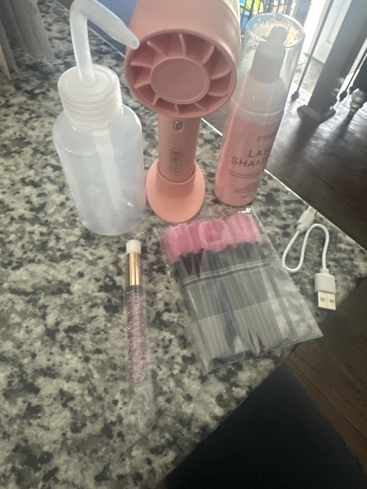 EMEDA Lash Shampoo Kit 2.02 Fl.oz Lash Cleaning Kit with Fan (Pink) customer photo 2