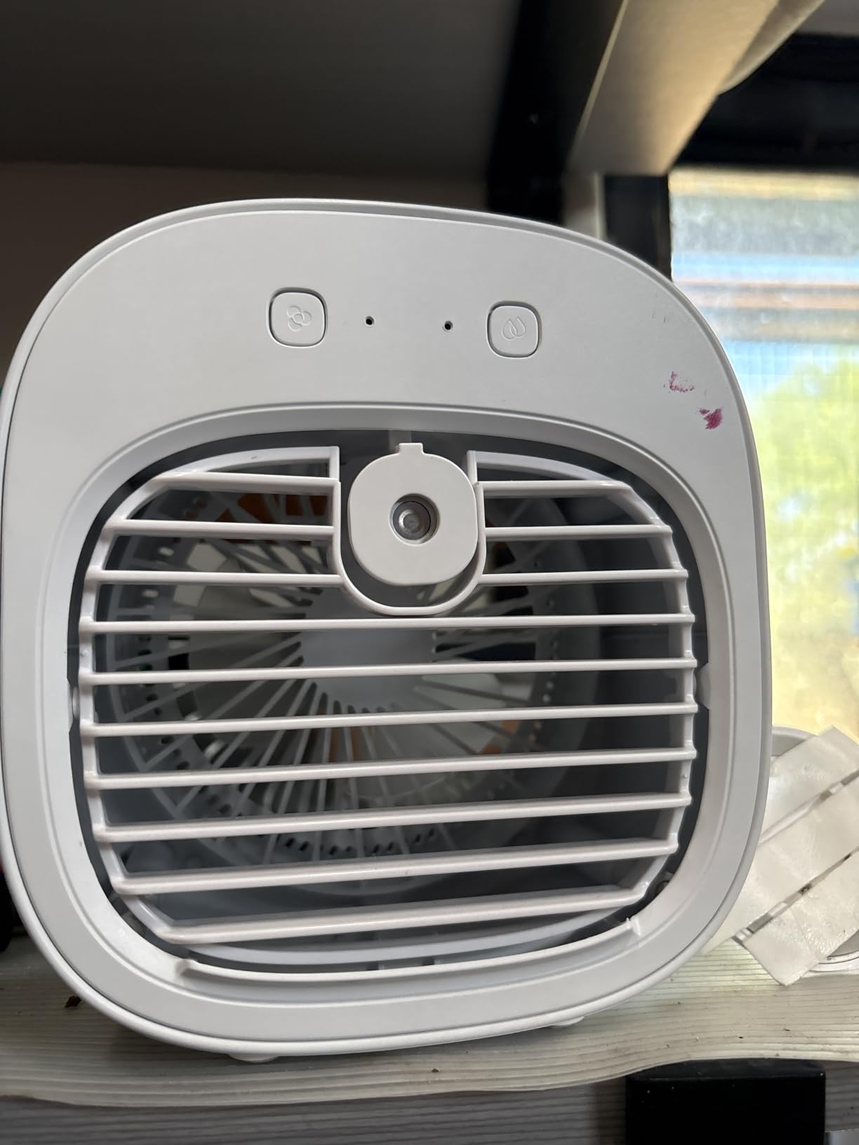 Portable Air Conditioners Rechargeable 6000mAh,Mini Air Conditioner,USB Small Personal AC Unit,3-Speed Quiet Evaporative Air Cooler Units for Room/Bedroom/Office/Rooms/Travel/Tent/Indoor/Outdoor-White customer photo 2