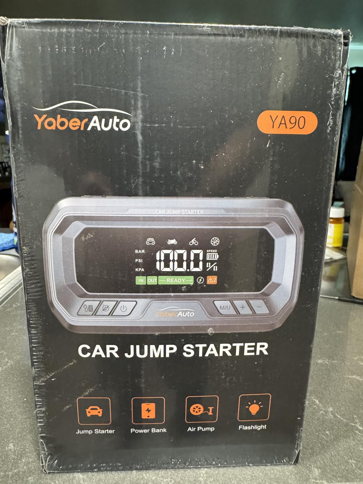 YaberAuto 12-in-1 Jump Starter with Air Compressor 8000A 160PSI 65W Charge customer photo 2